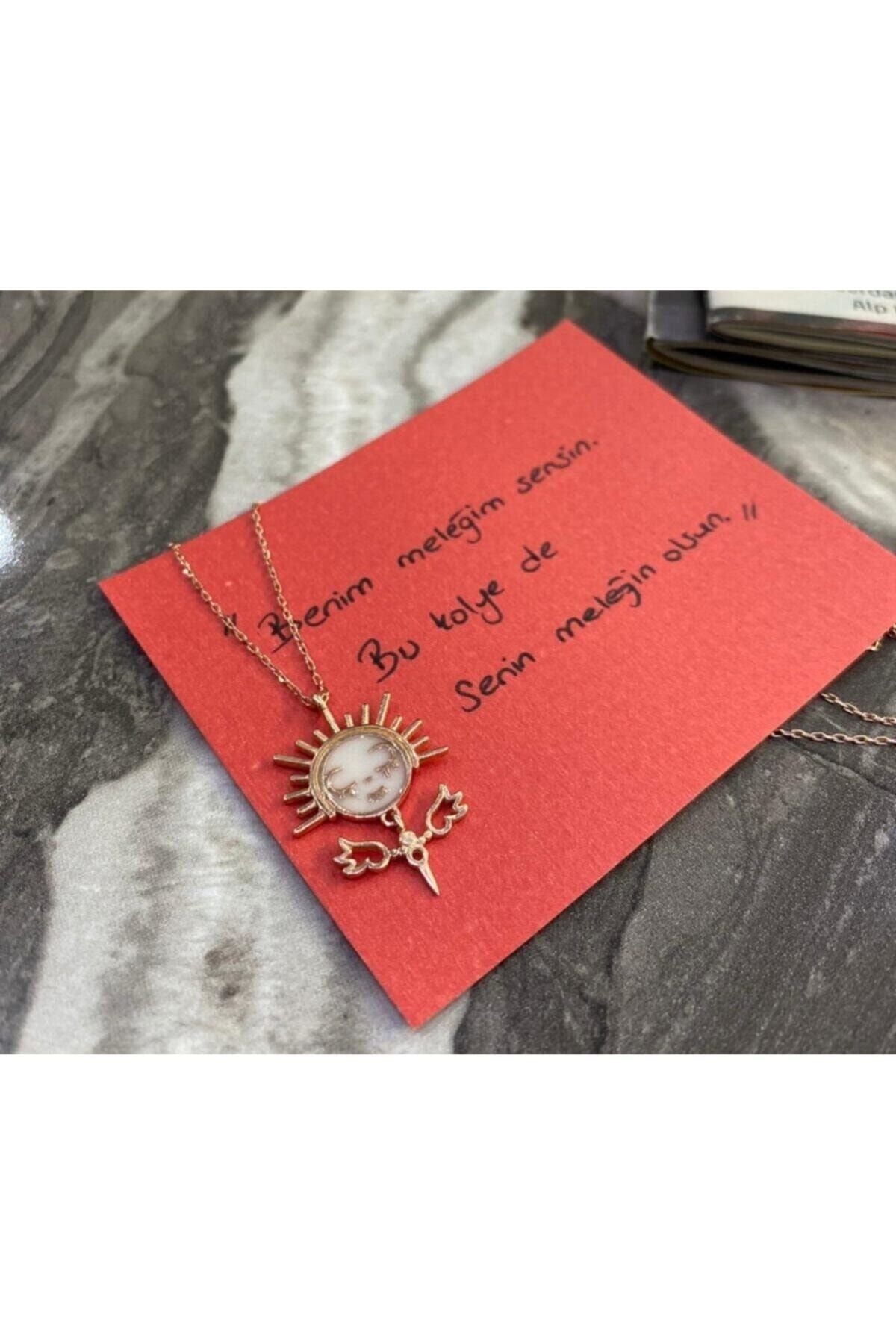 Snow angel figured woman 14 k rose gold -plated women's necklace