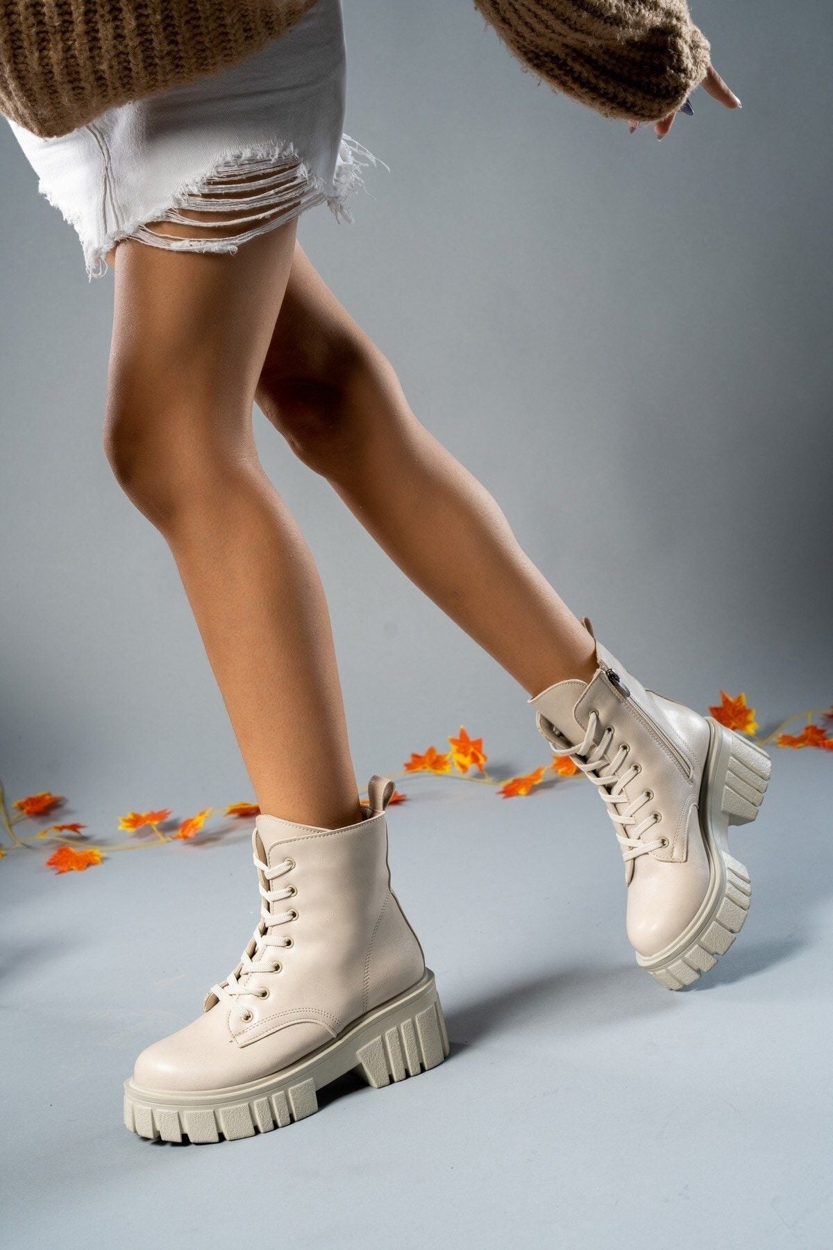 Nude Skin Women Zippered Postal Bot 0012805