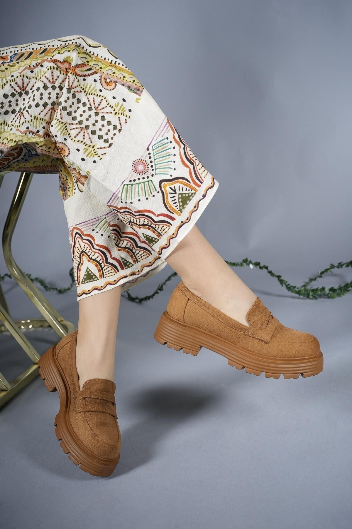 Woman Daily Loafer Shoes 0012920 Taba Suede