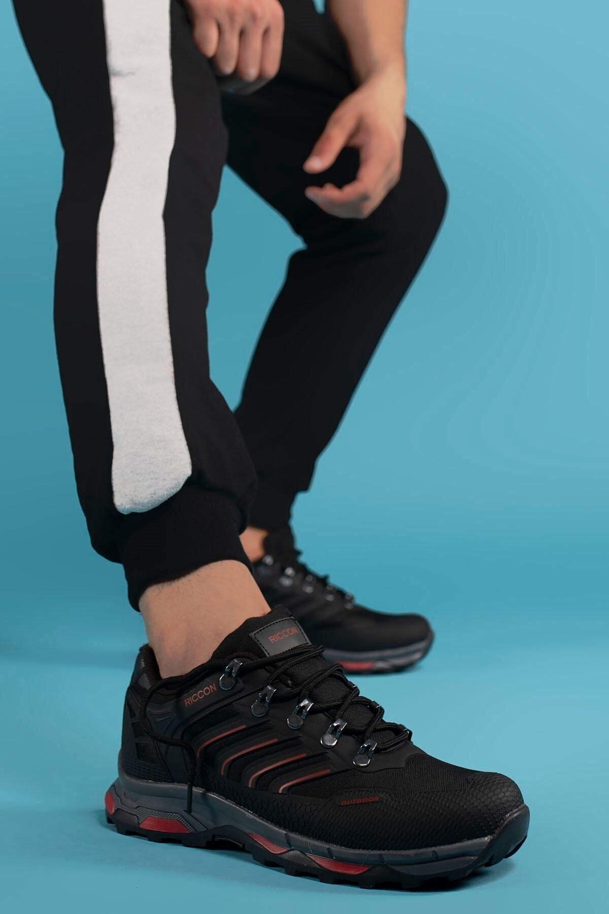 Siyah Kırmızı Unisex 3d Rubber Trekking Ayakkabı 00128060