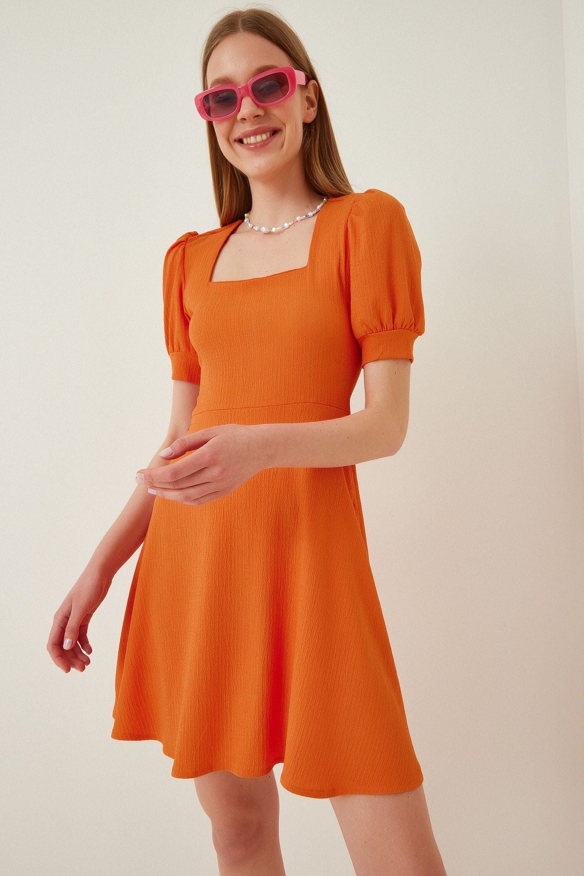 Female Oranj Square Collar Clash Dress DD01083