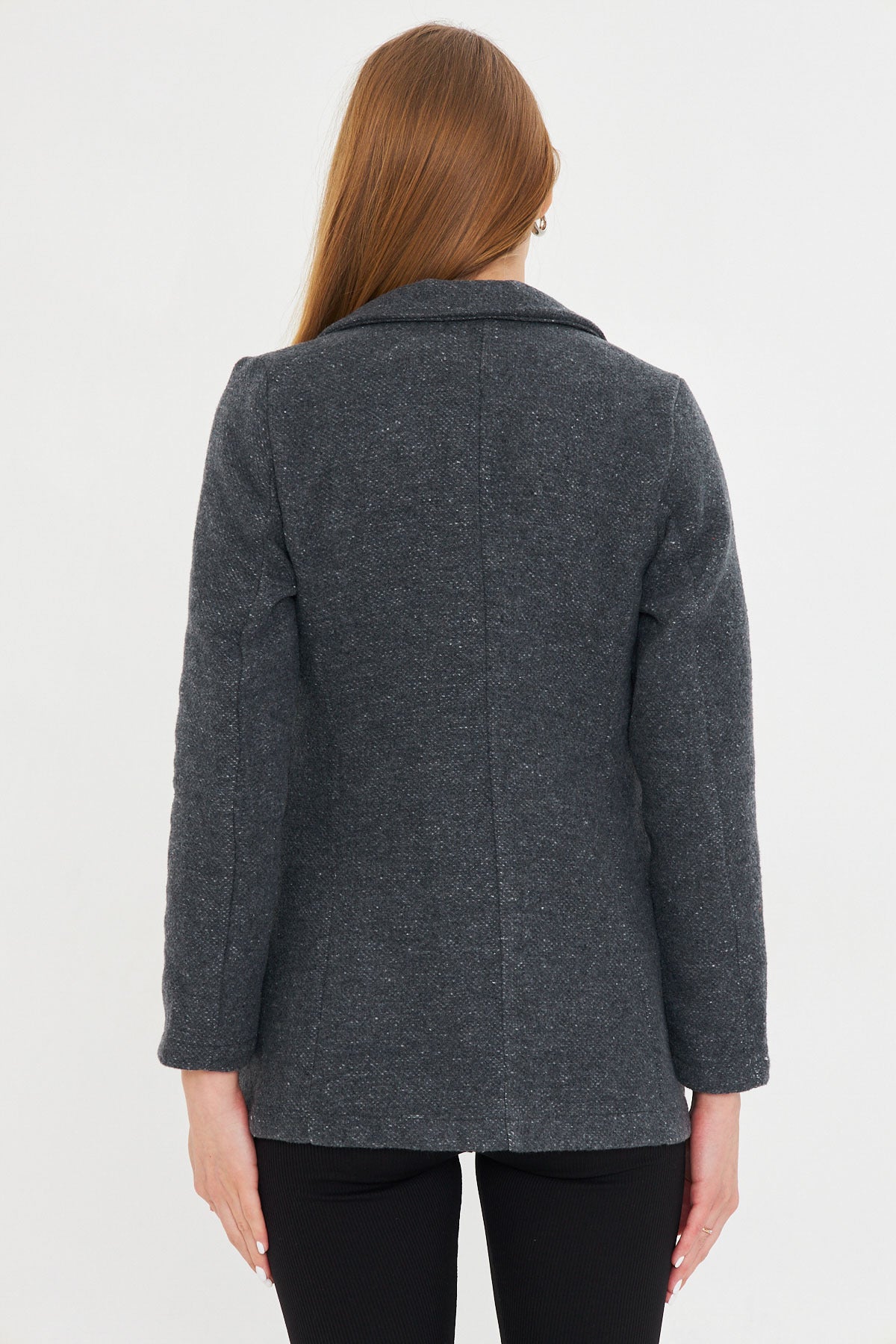 Women's Anthracite Single Button Stash Jacket ARM-25K001082