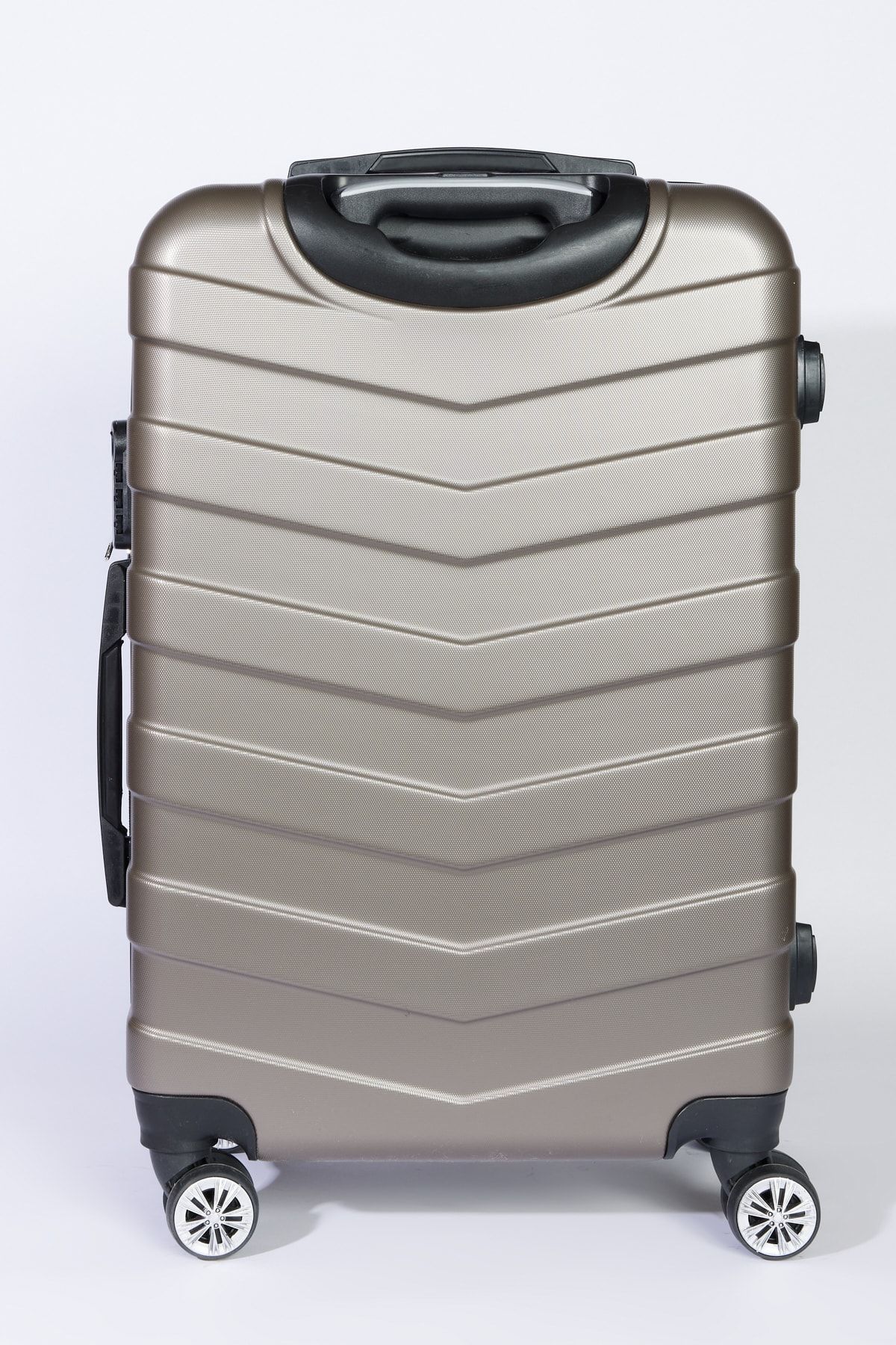 Gray medium size suitcase