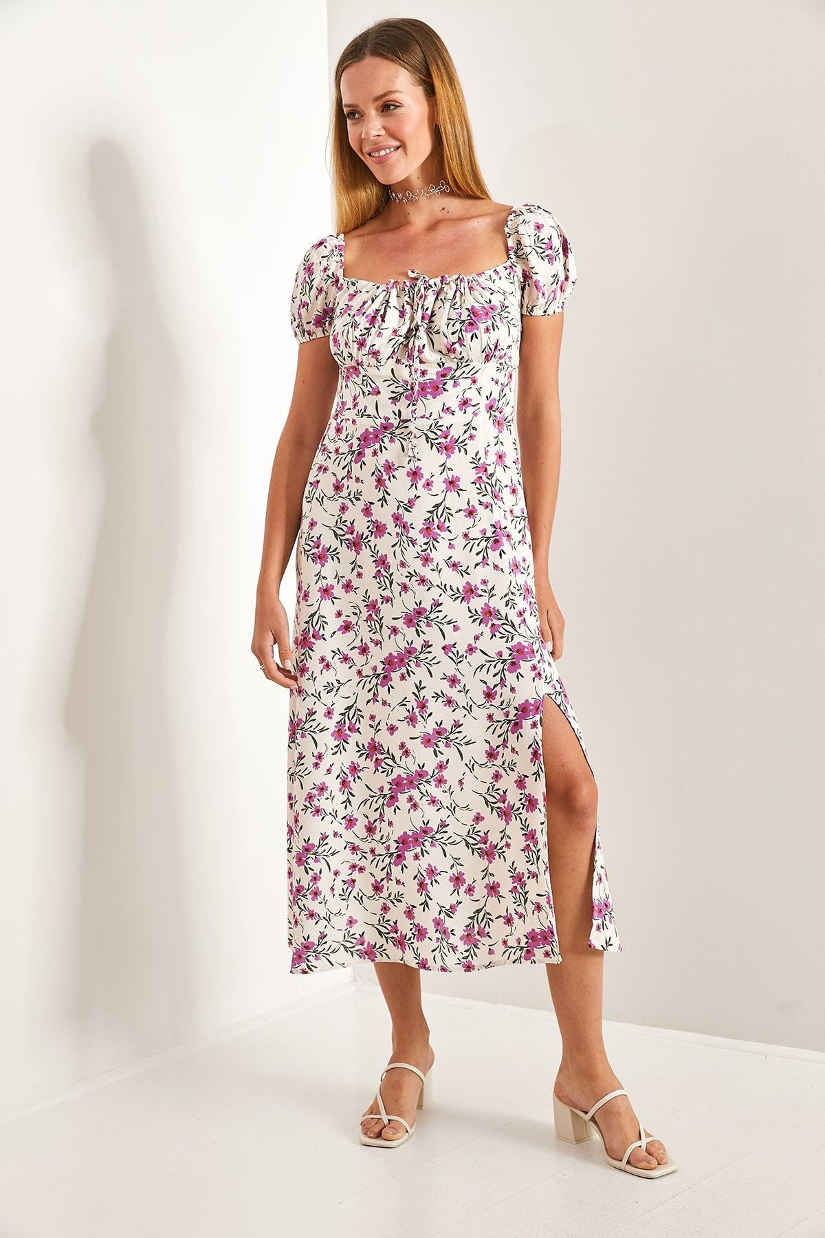 Woman Flower Patterned Dress