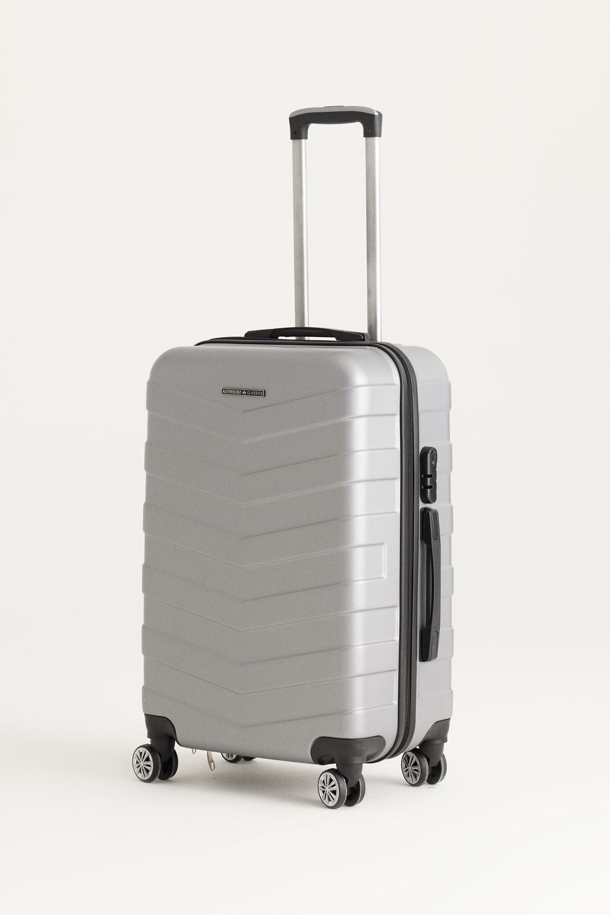 Silver Gray Medium Size Suitcase