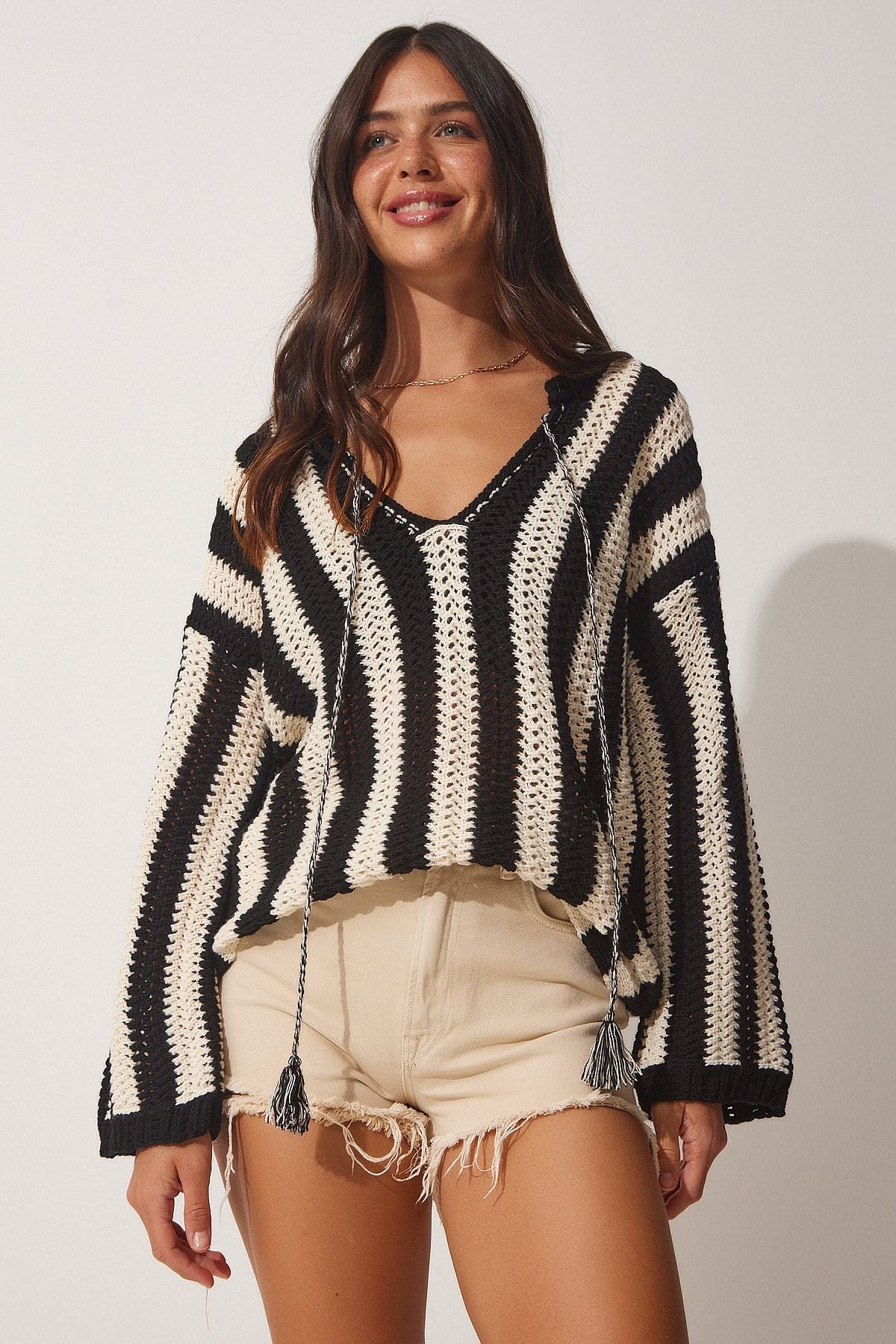 Women's Black Bone Offer Mevsim Triko Blouse MX00101