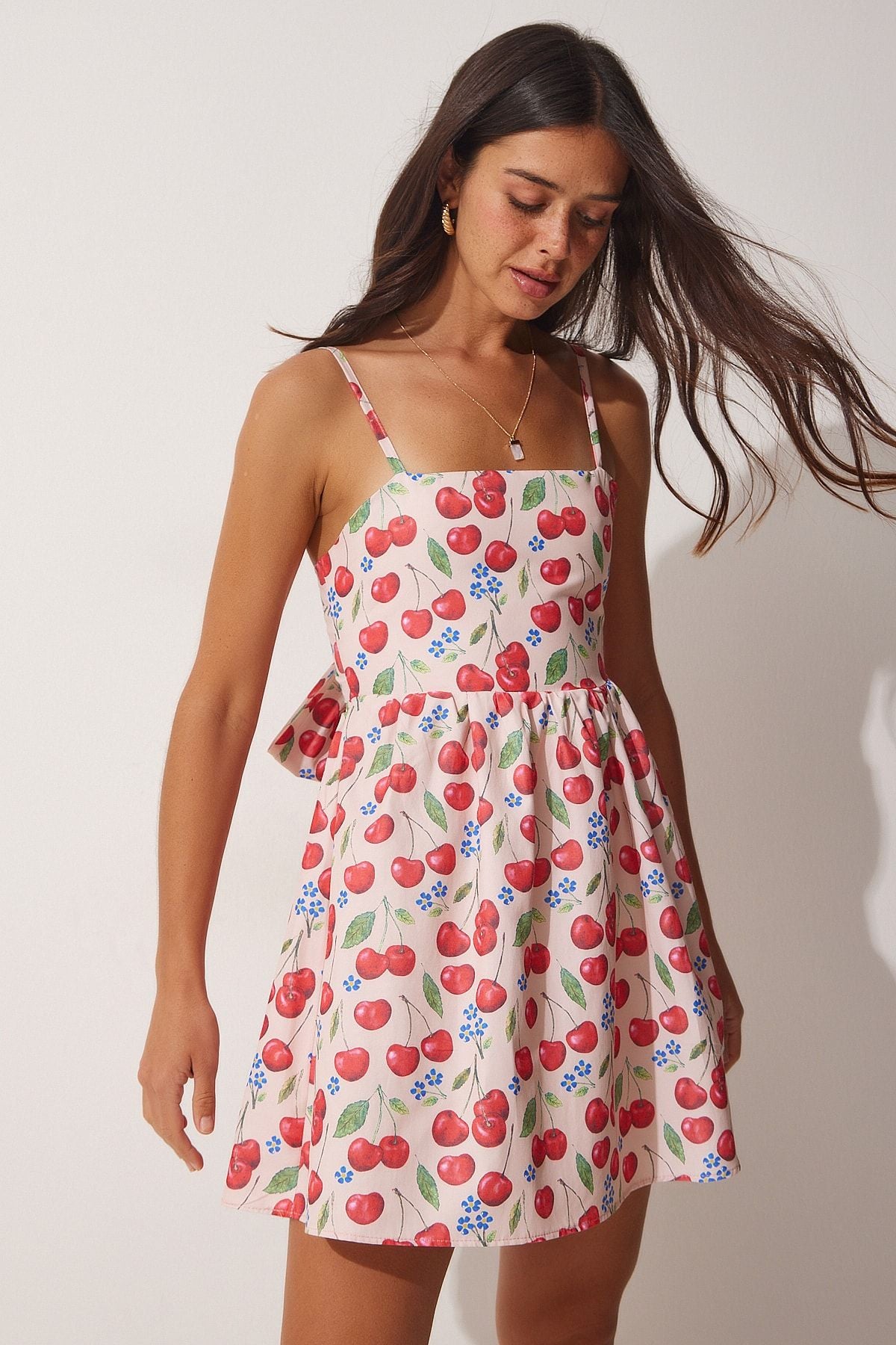 Woman Red Cream Bow Flowering Princess Dress FN03052