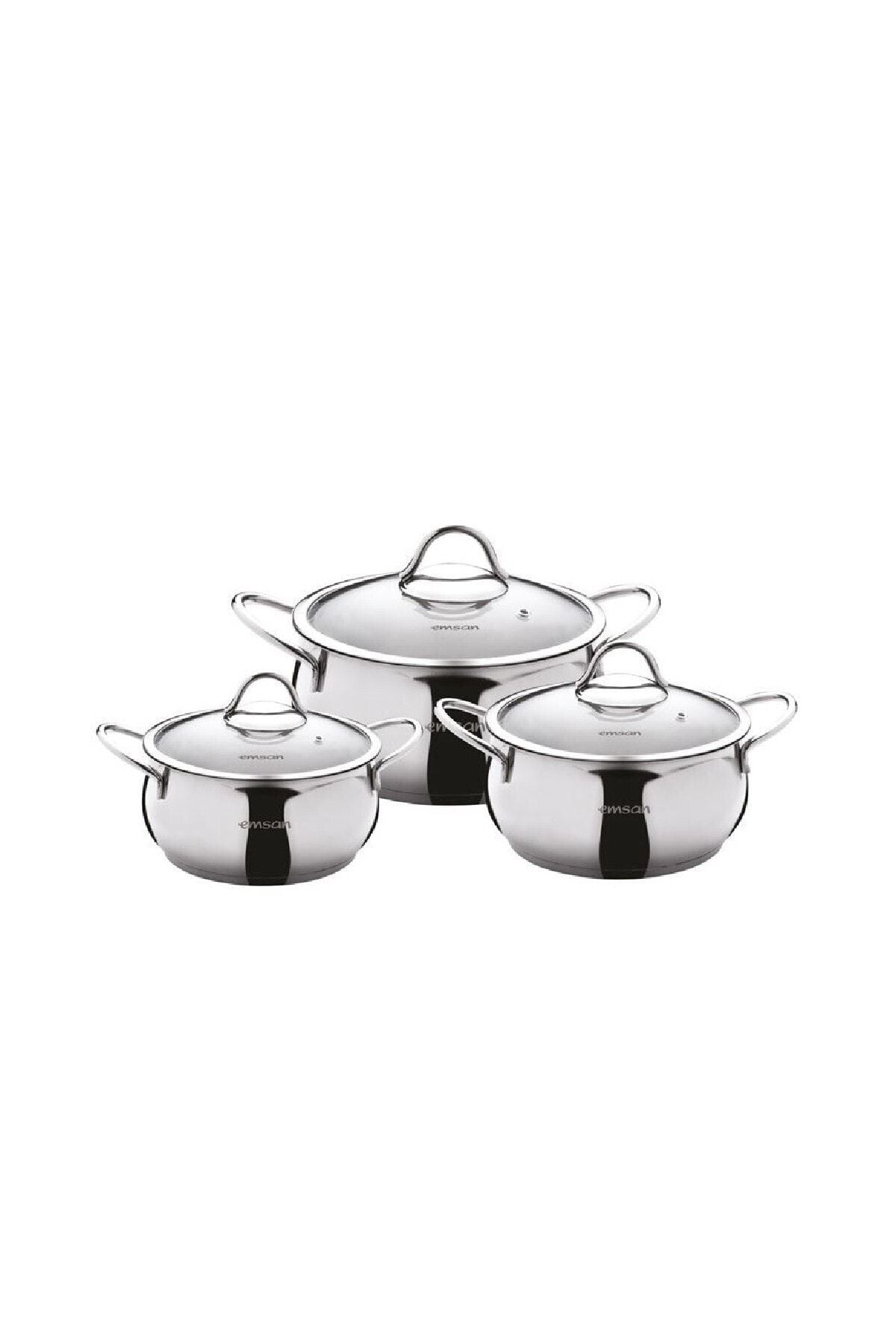 Cemre Induction Based 6 Piece Midi Stainless Steel Cookware Set