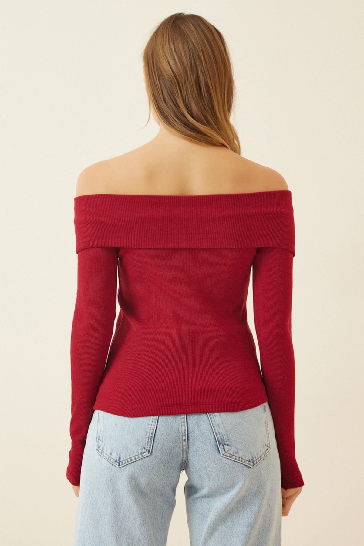 Female Bordeaux Carmen Carrhea Wedding Blouse PG00031