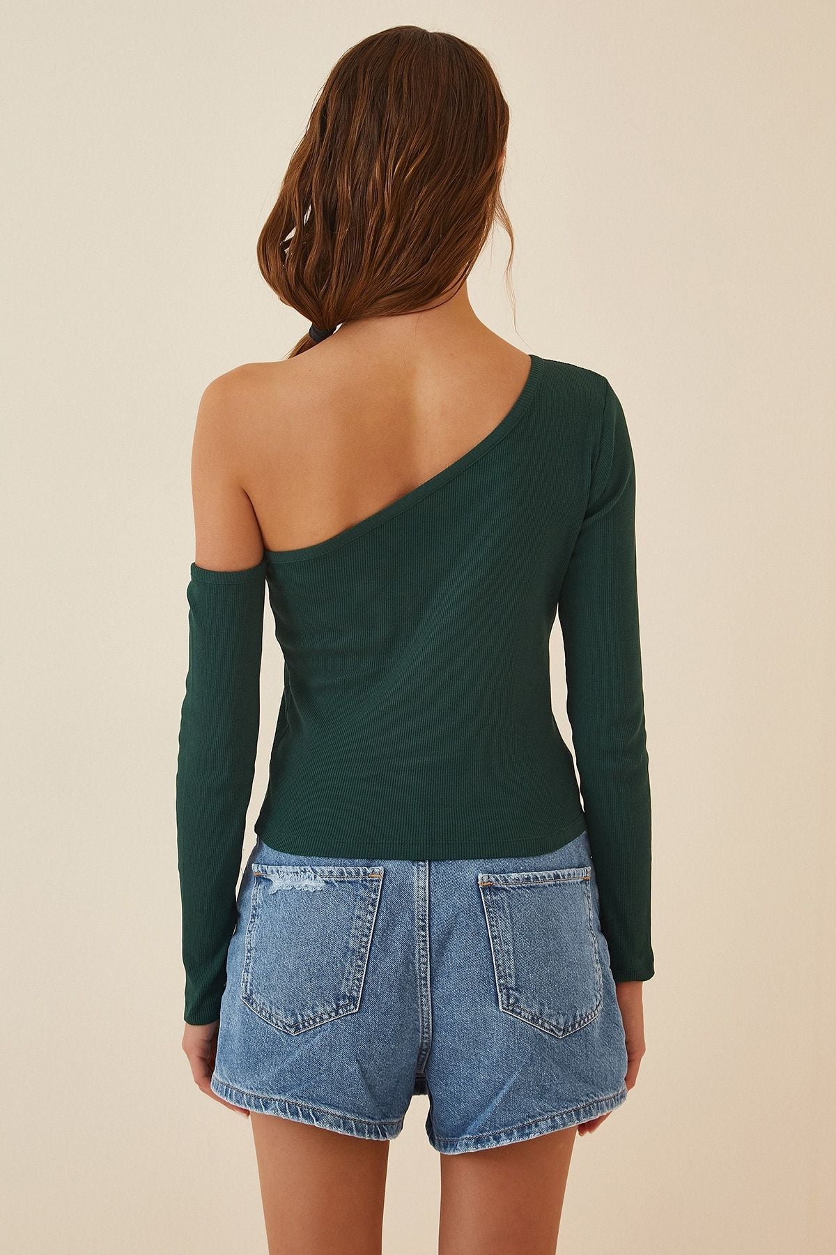 WOMEN'S GREEN LIGHT SHOULDER VIP Knitting blouse TG00011