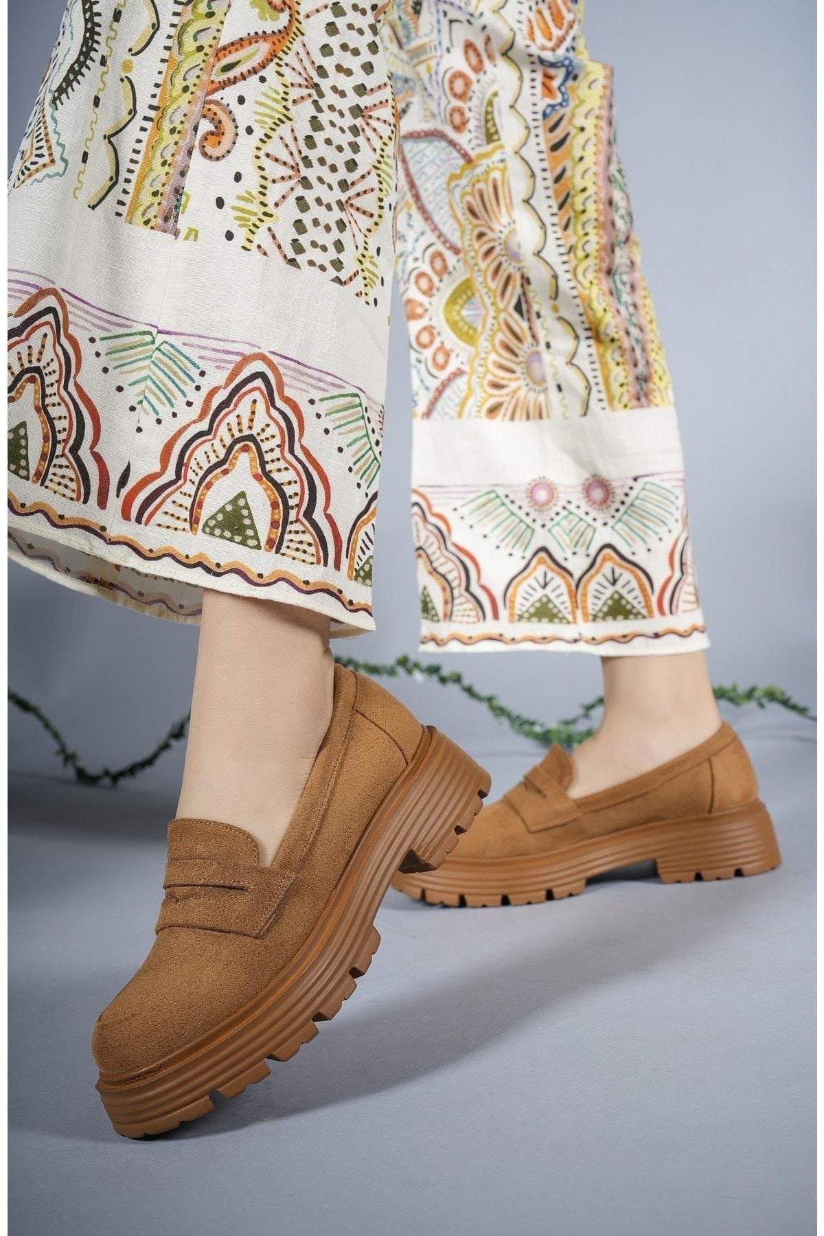 Woman Daily Loafer Shoes 0012920 Taba Suede