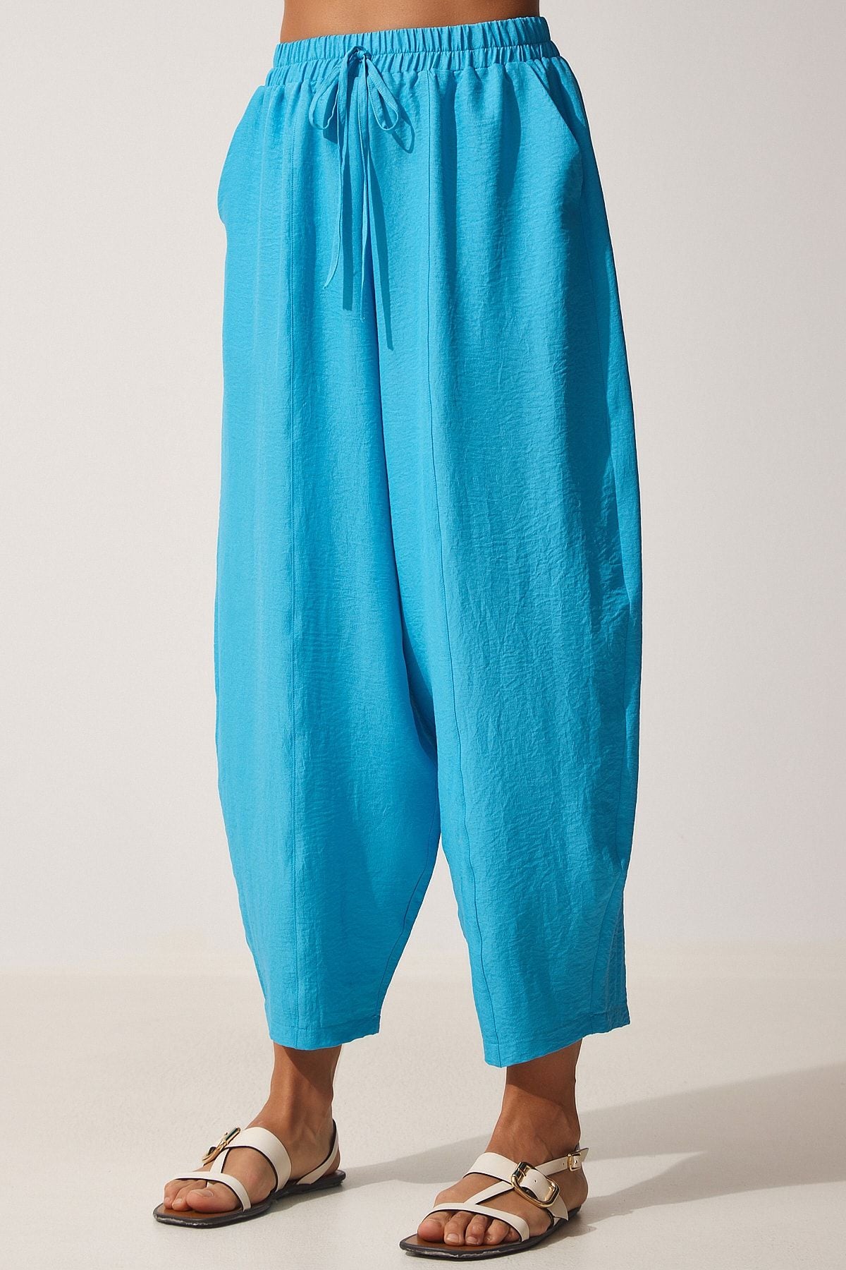 Women's Blue Pocket Ayrrin Shalwar Pants OH00046