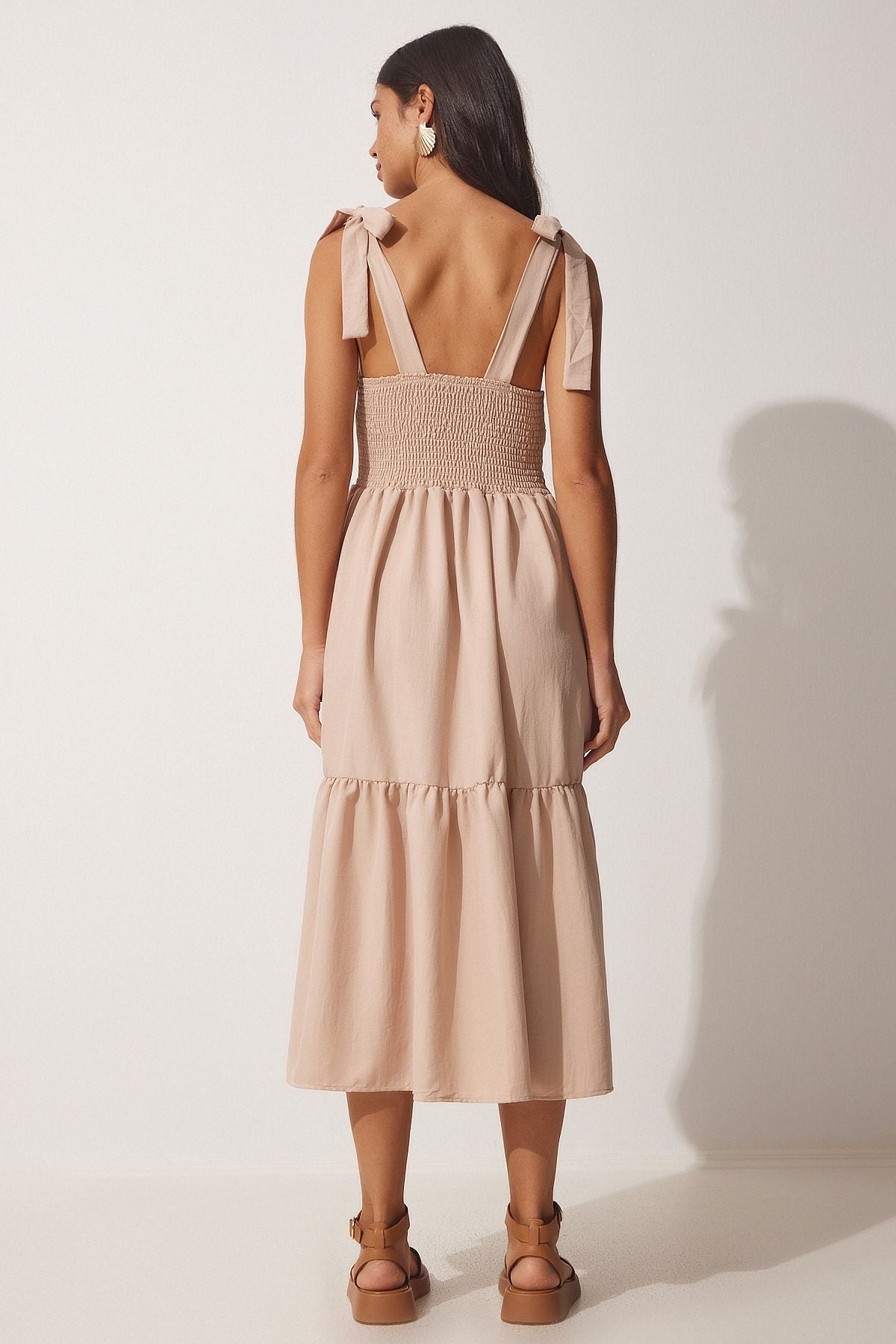 Women's Cream Hanger Summer Poplin Dress ZH00030