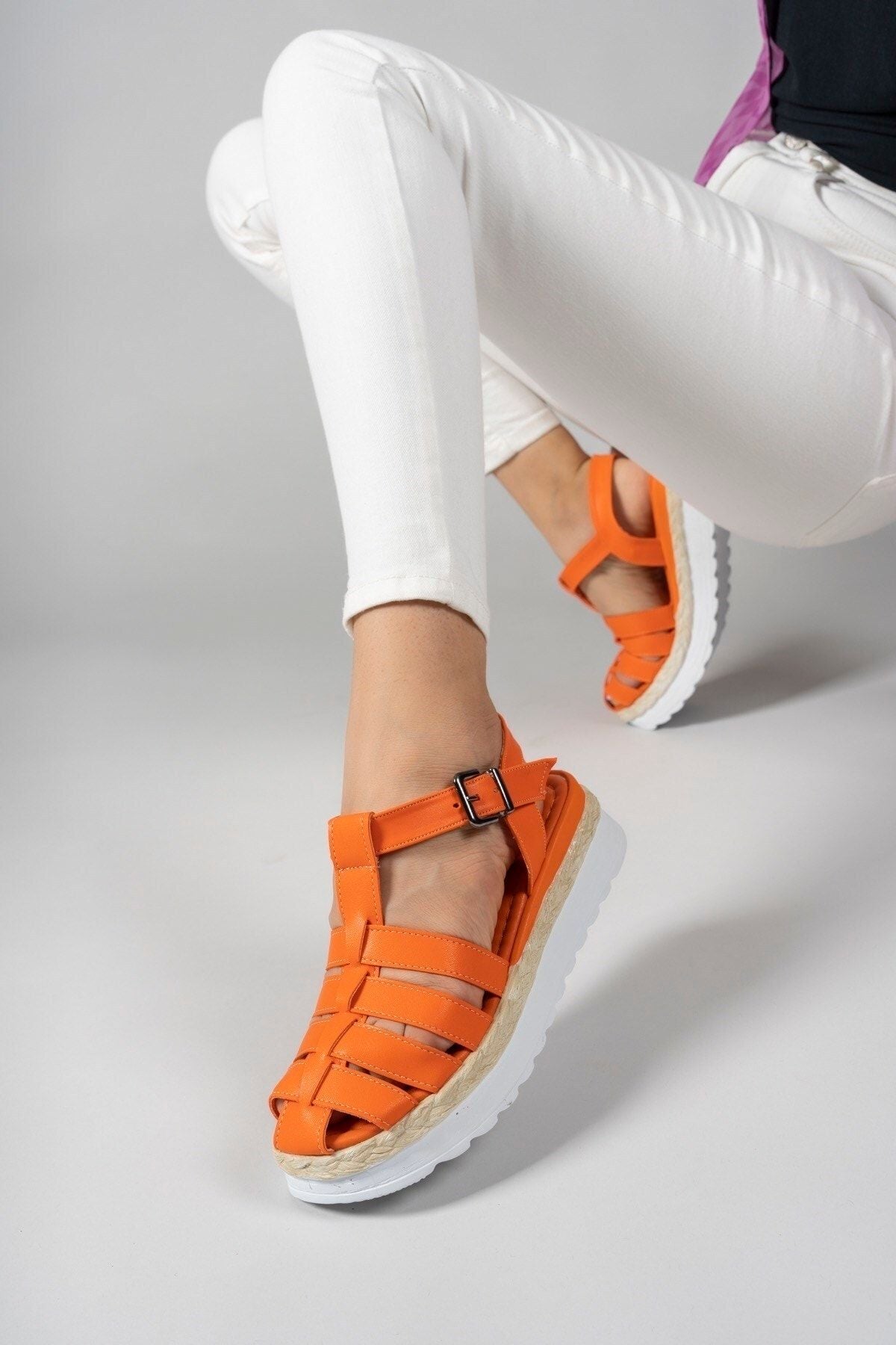 Orange woman sandals 00121404