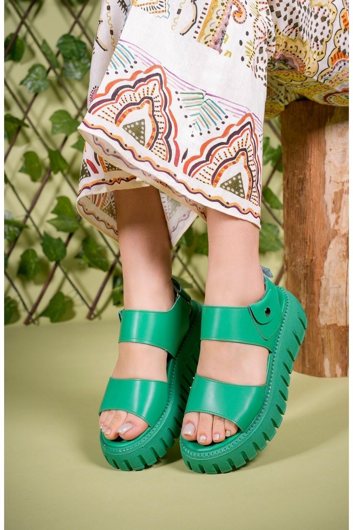 WOMEN SANDALT 0012601 GREEN