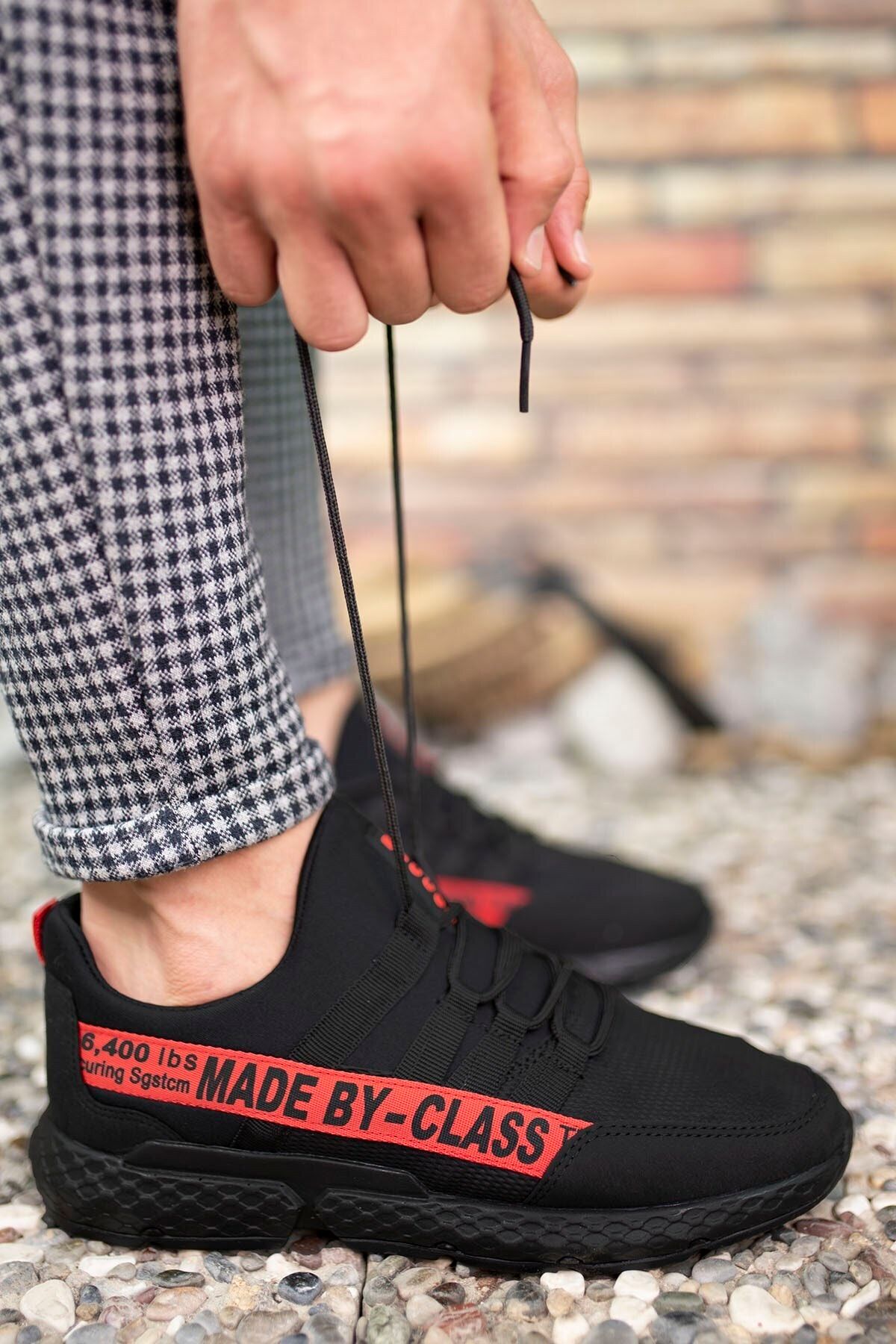 Black Red Men's Skin Sneaker 0012Santo