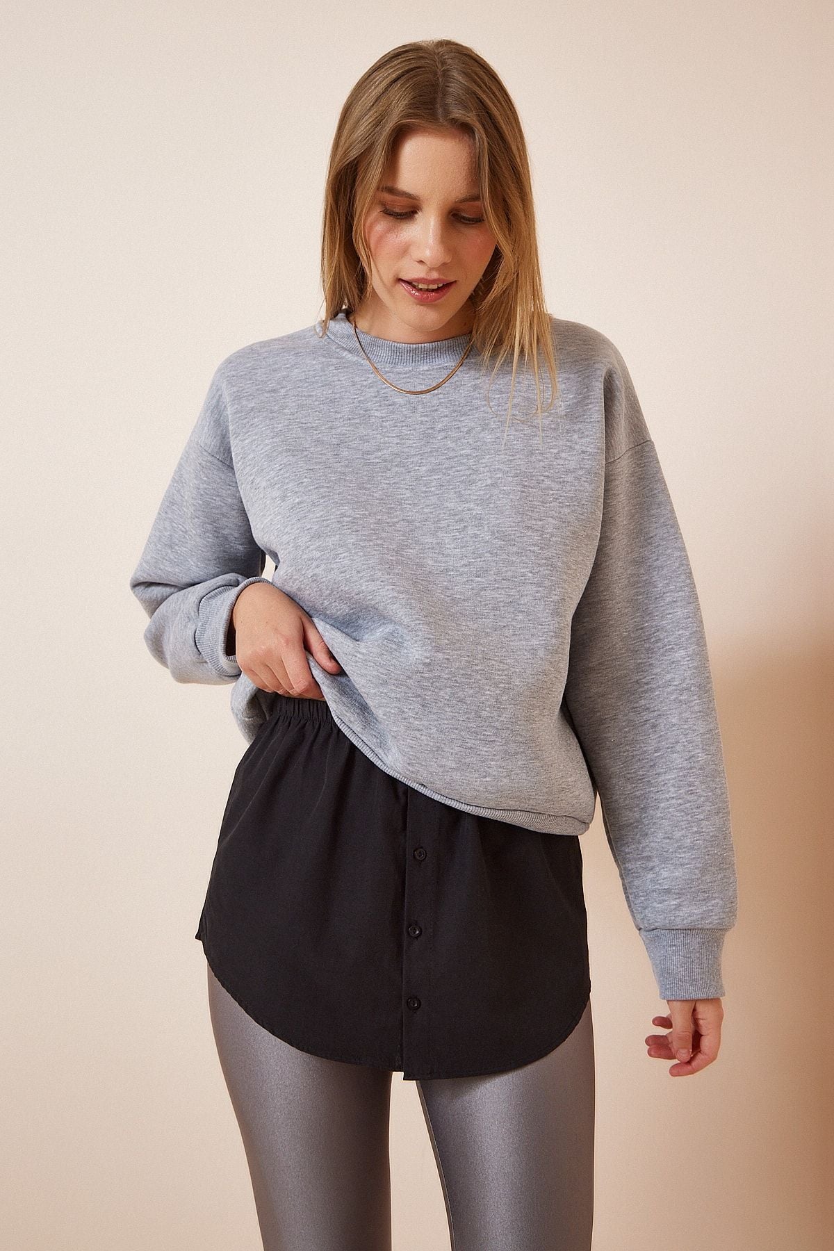 WOMEN BLACK Sweater and Sweatshirt Six Skirt Poplin Shirt DD01150