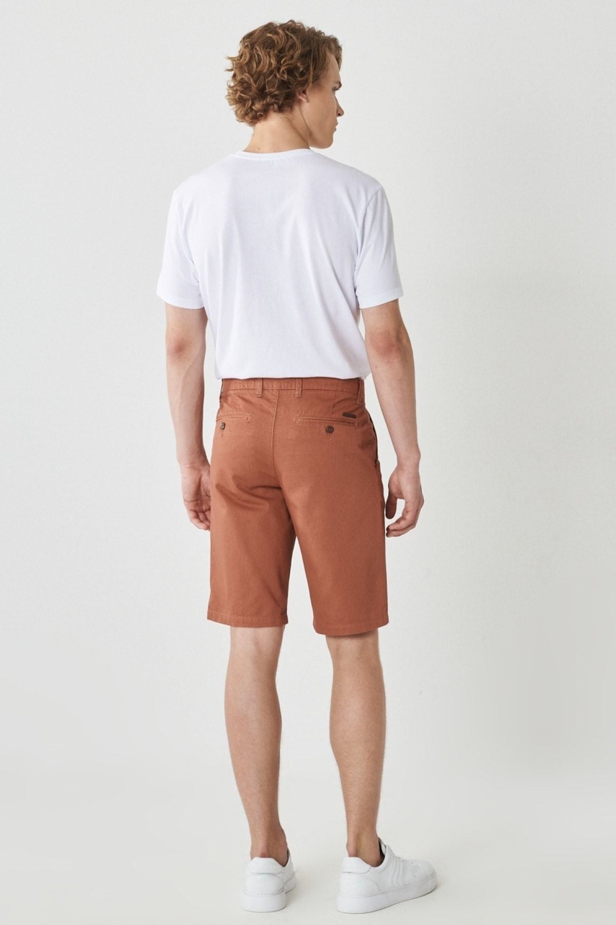 Men's Tile Slim Fit Narrow Cut Amelery 100 %Cotton Casual Chino Shorts