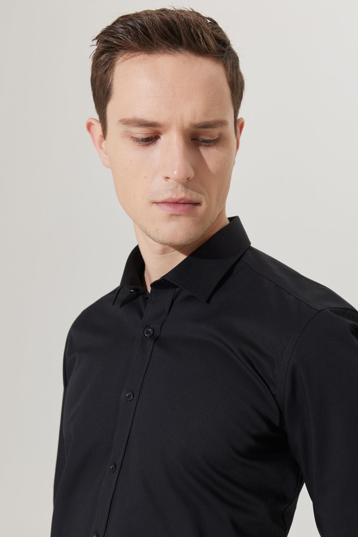 Non-Iron Slim Fit Narn Plain Non-Non-Non-Cotton Shirt