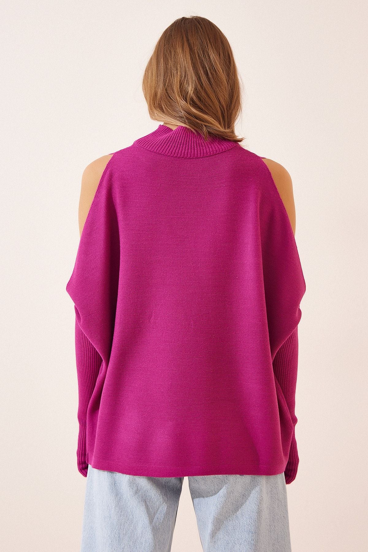 WOMEN'S PERSON CUT OUT DETAILED OVERSIZE knitwear sweater as00015