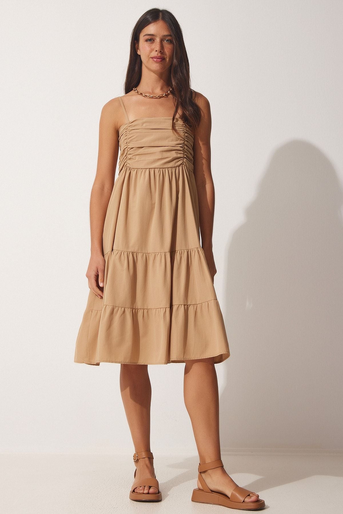 Female Biscuit Hanger Summer Poplin Dress DD01226