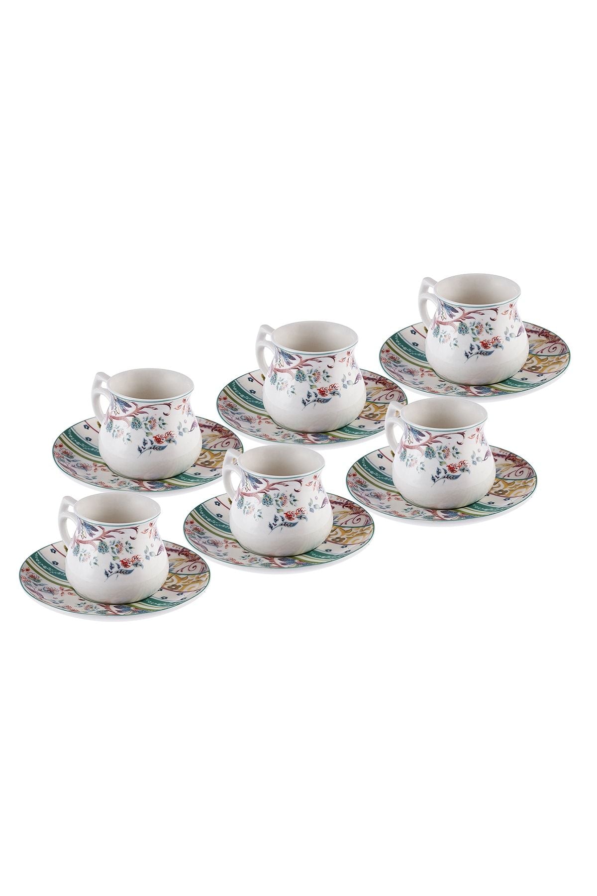 Samatya Porcelain Coffee Cup Set for 6 people