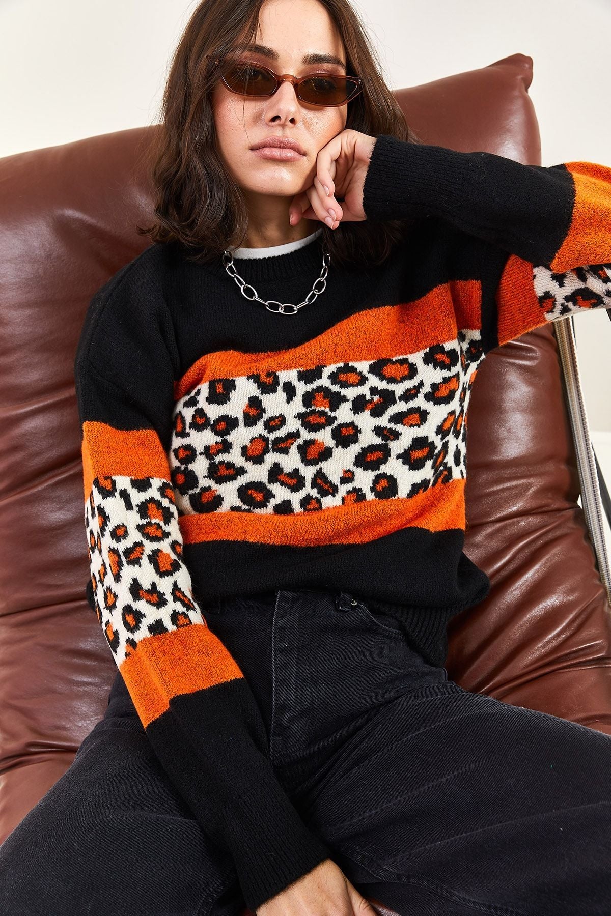 WOMEN'S PERSON PATTERN KNITTY Sweater