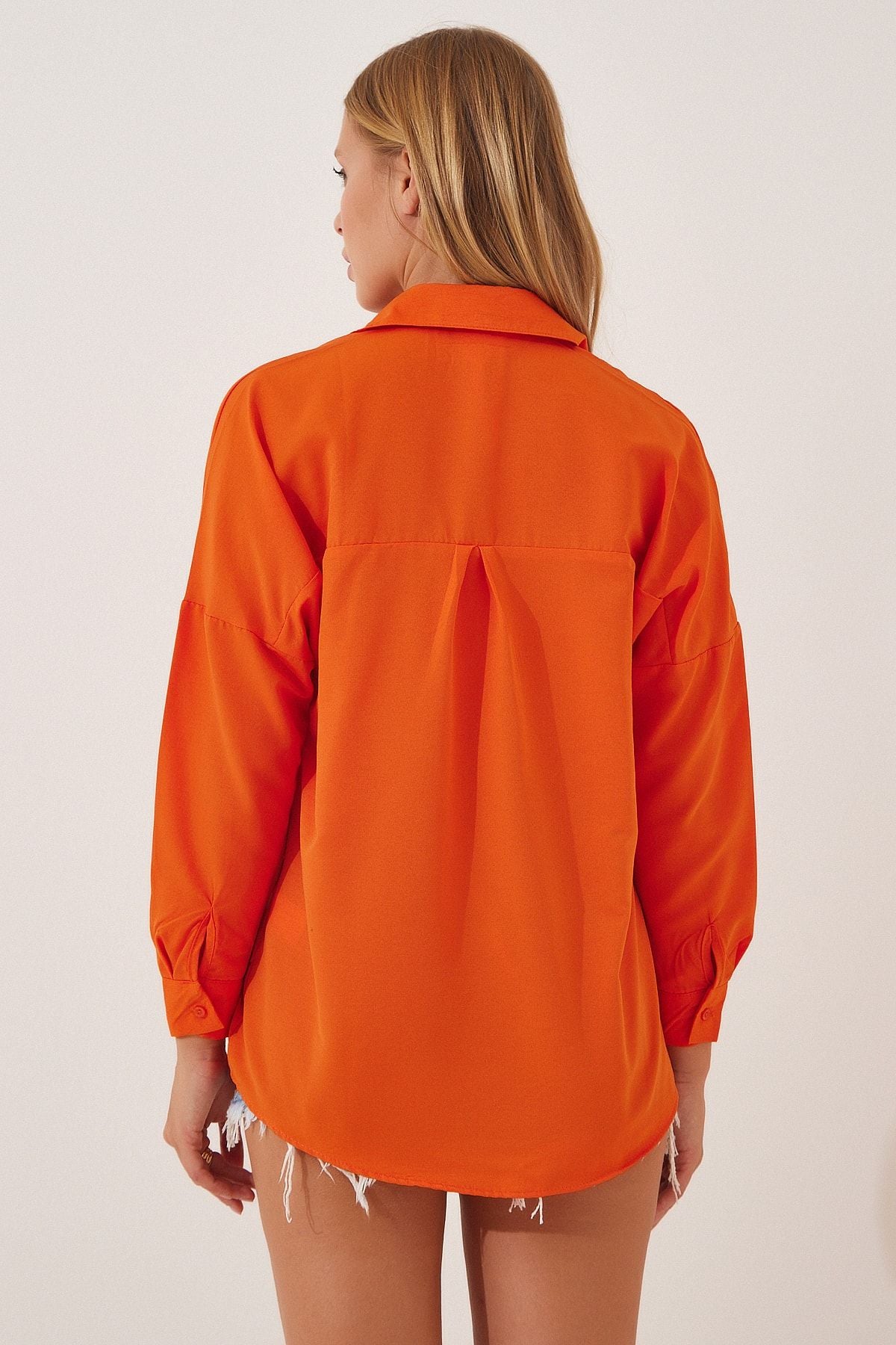 Woman Live Oranj Oversize Long Basic Shirt DD00842