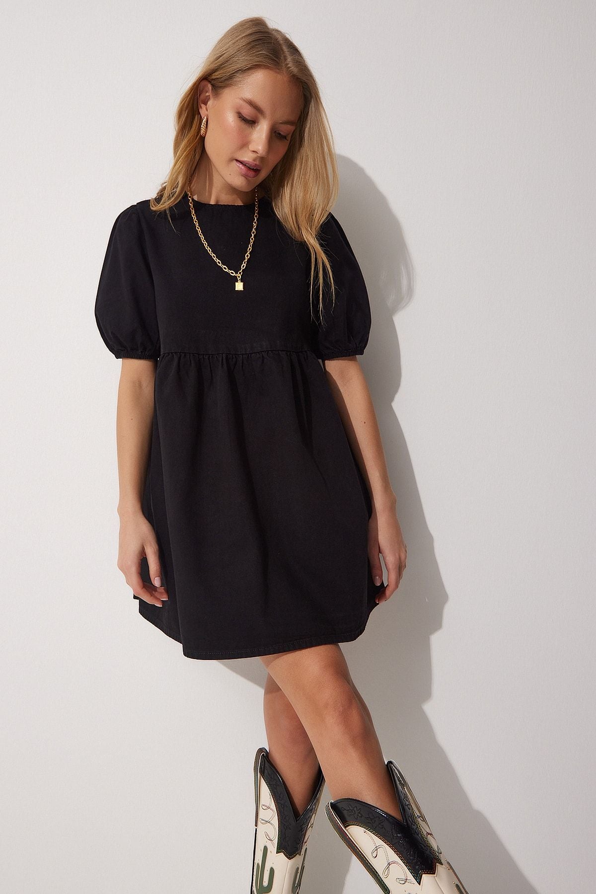 WOMEN BLACK KLOŞ denim dress rh00015