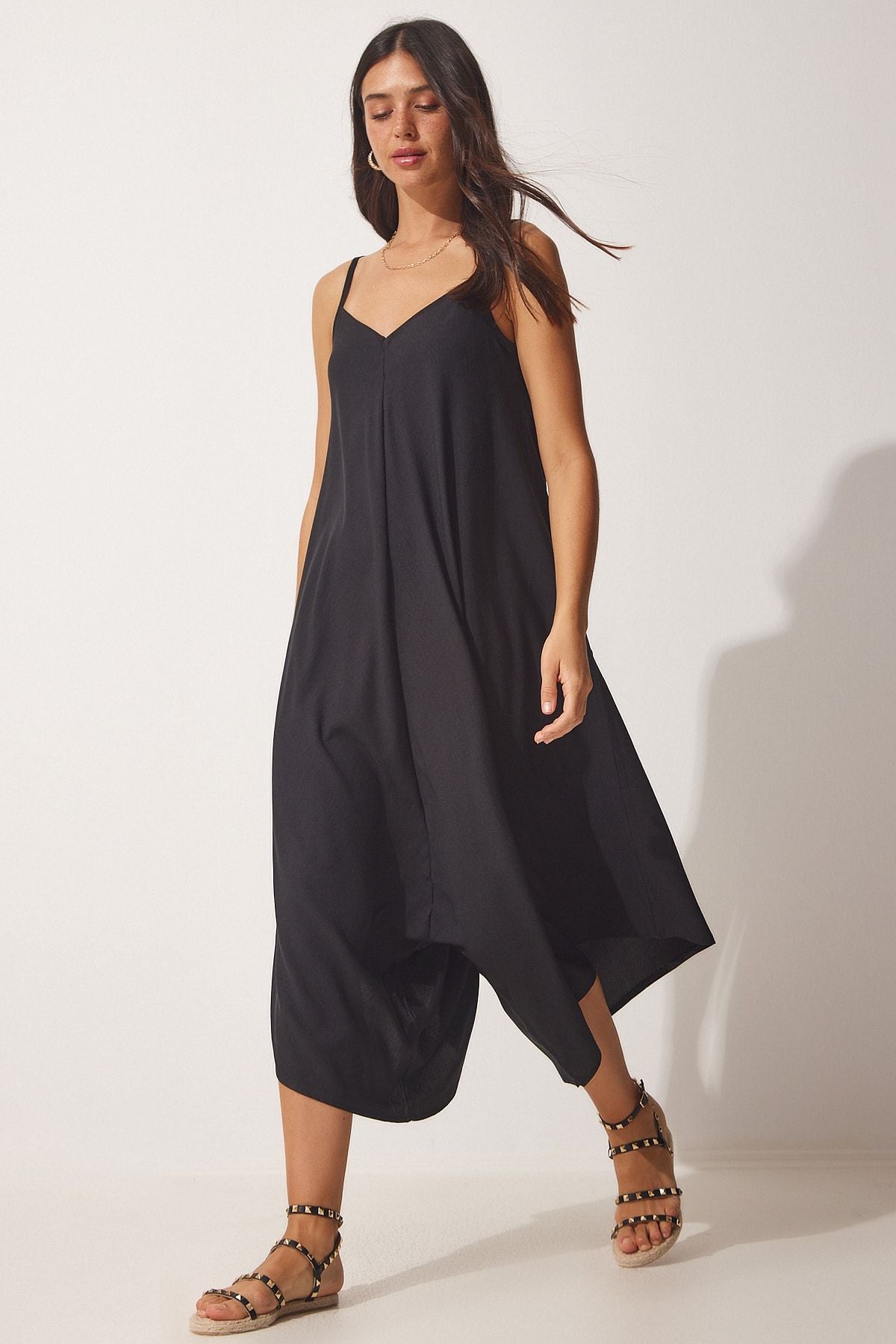 WOMEN'S Black Hanger Oversizlade Draped Shalwar Tulum ZH00031