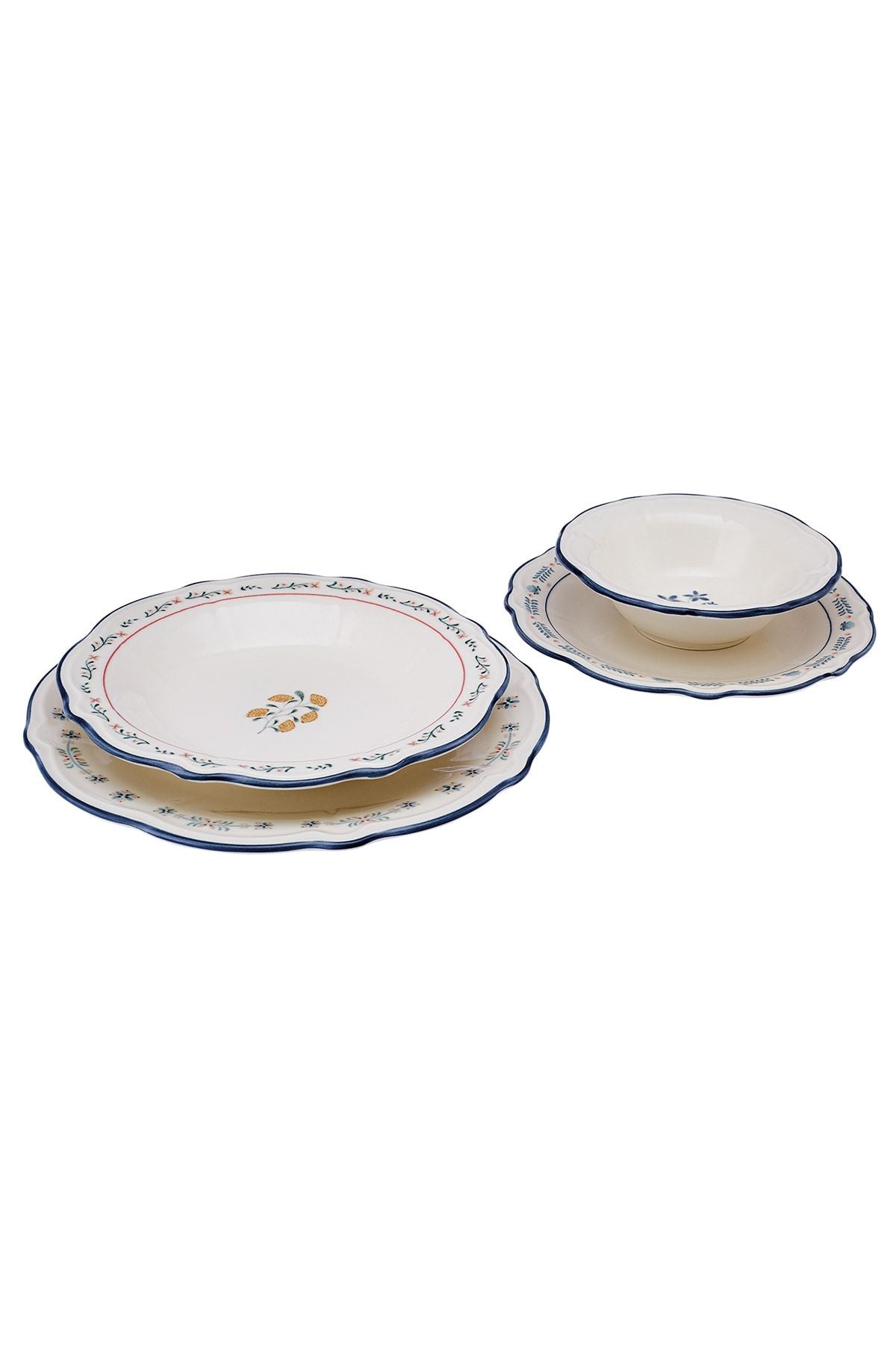 Farina Porcelain 24 Piece 6 Person Dinner Set