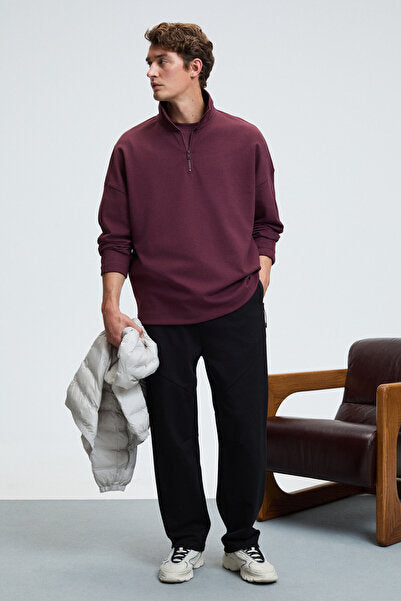 ELLIS Men's Printed Black Sweatpants with Elastic Waistband