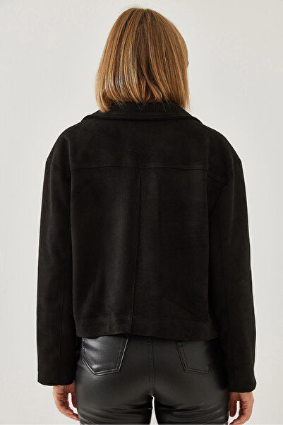 Women's Double Pocket Buttoned Suede Jacket 2499 60451011