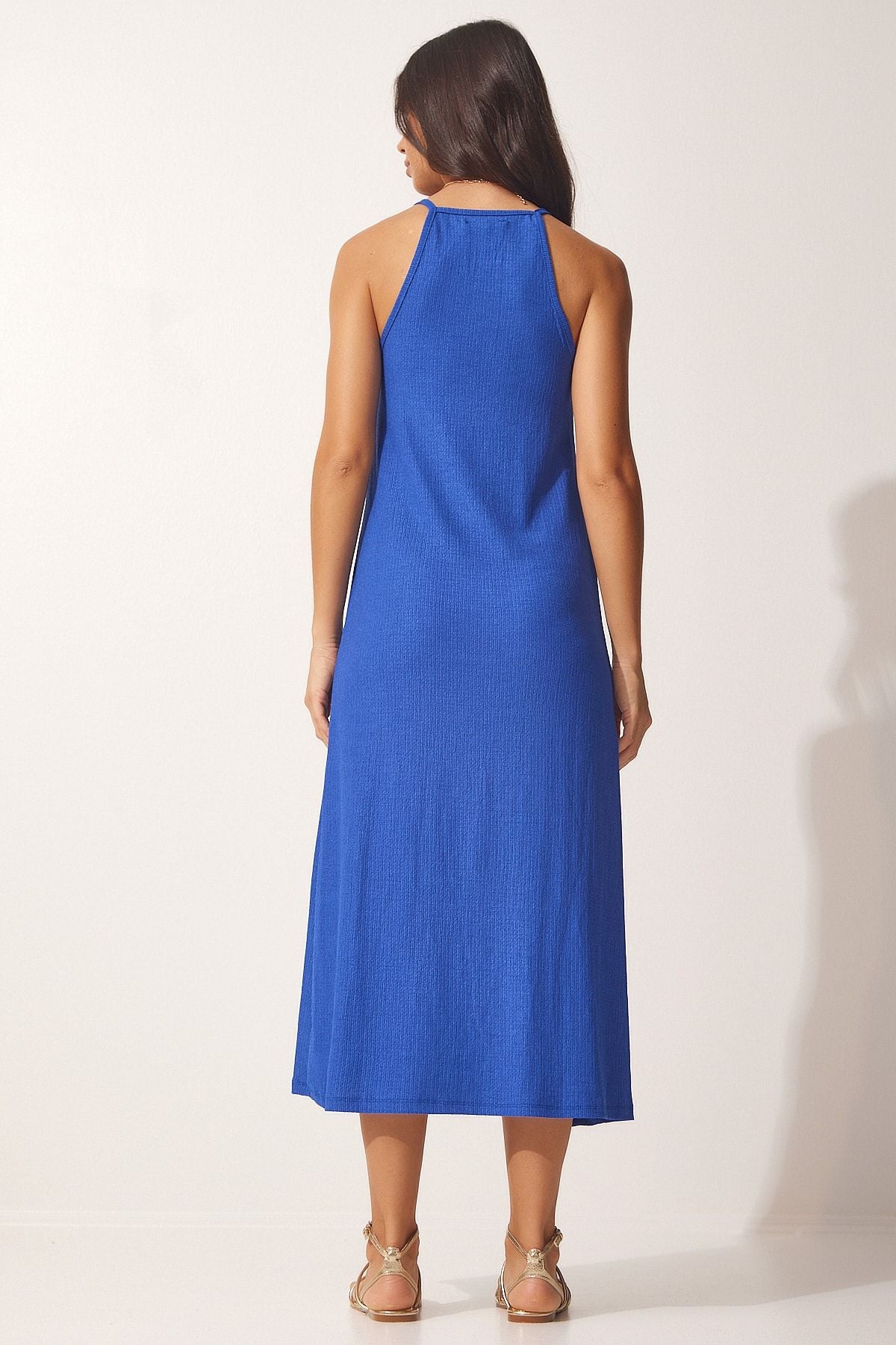 Women's Blue Hanger Summer Long Knitting Dress DZ00078