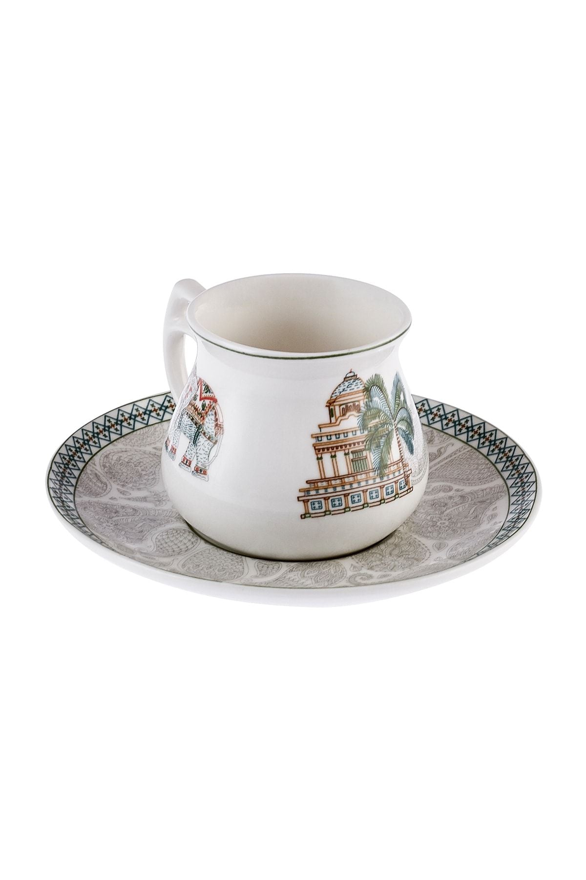 Taj Mahal for 6 people porcelain coffee cup set