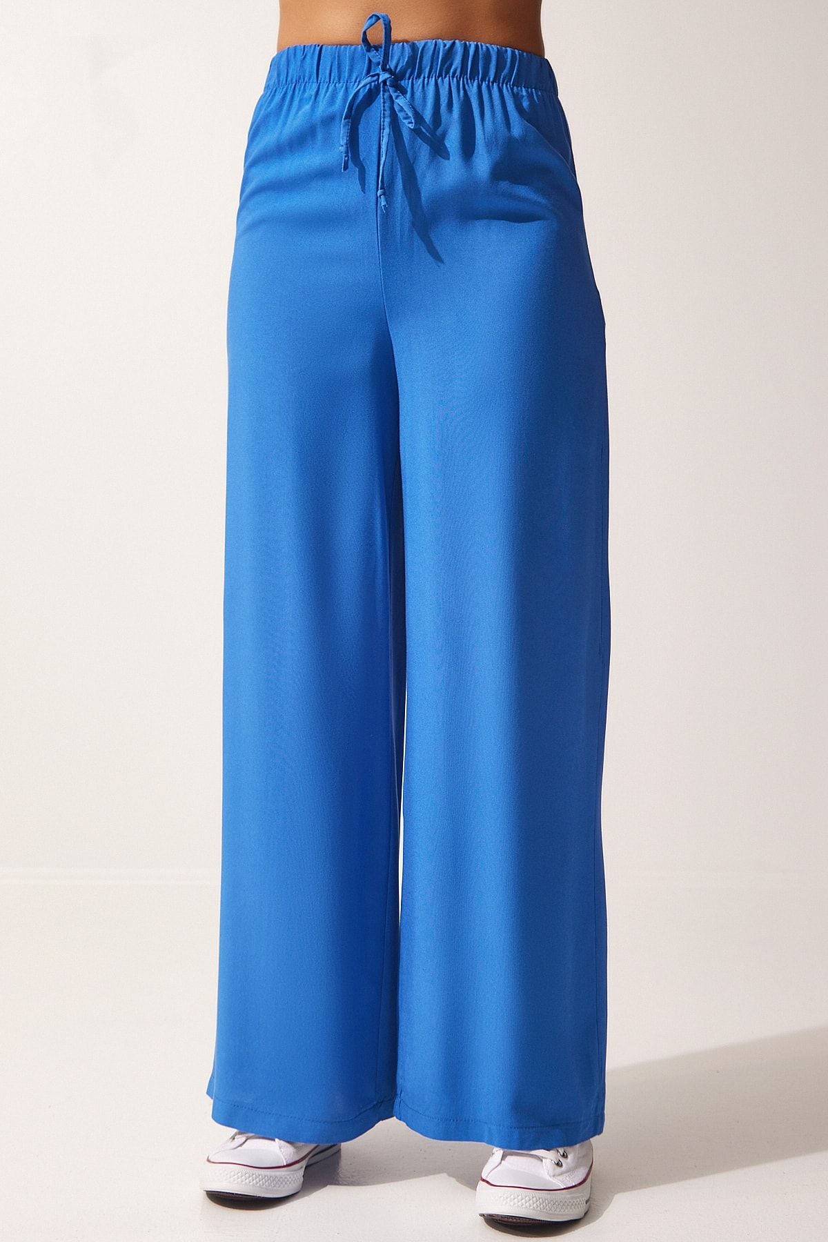 Female Blue Cotton Viscose Palazzo Pants BV00076