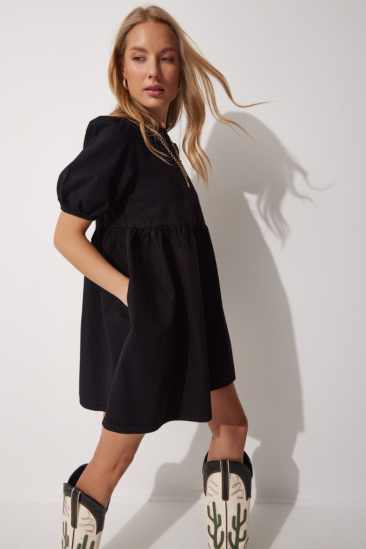 WOMEN BLACK KLOŞ denim dress rh00015