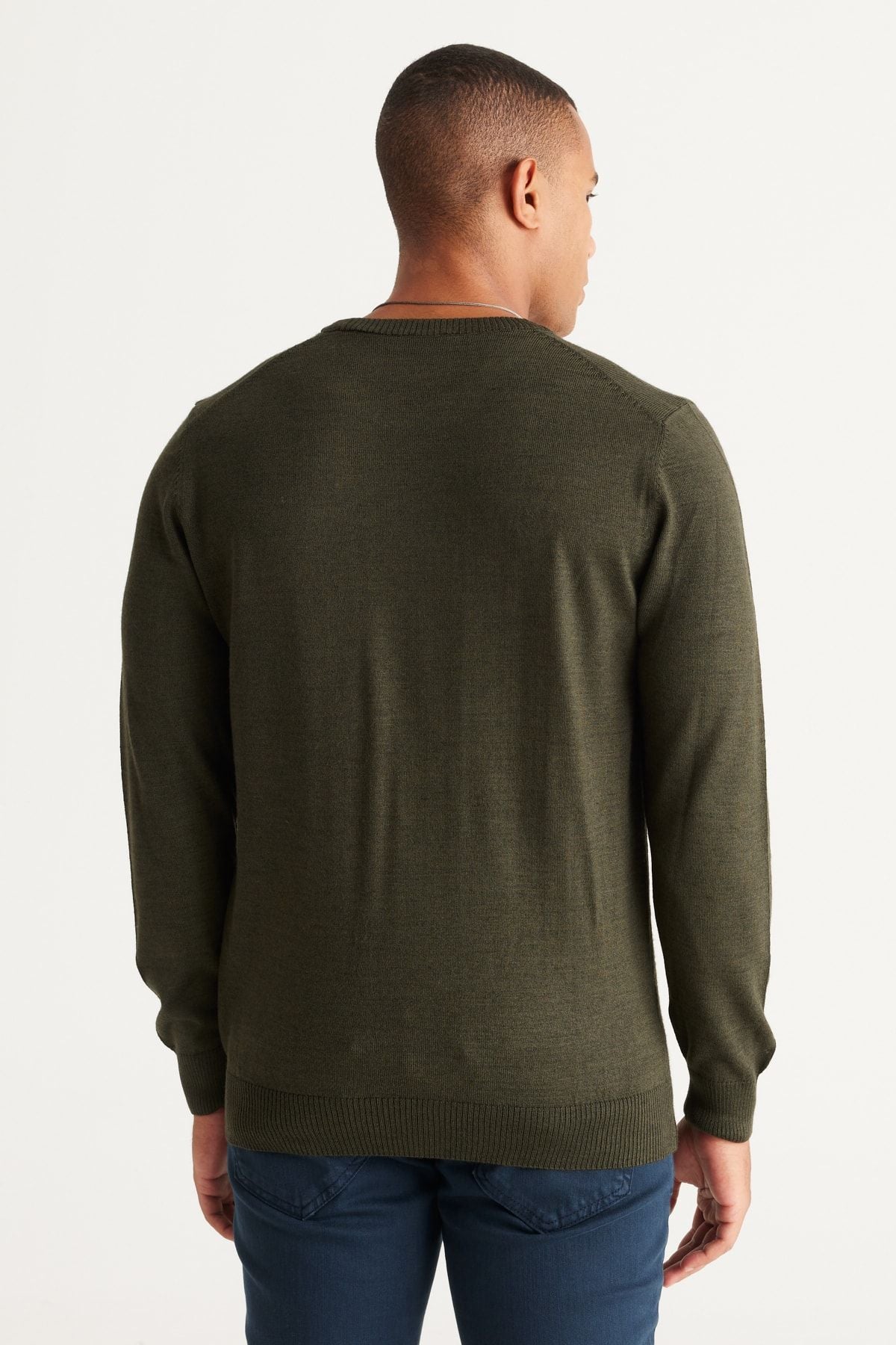 Men's Khaki Standard Fit Normal Cut Bicycle Knitwear Kazakh