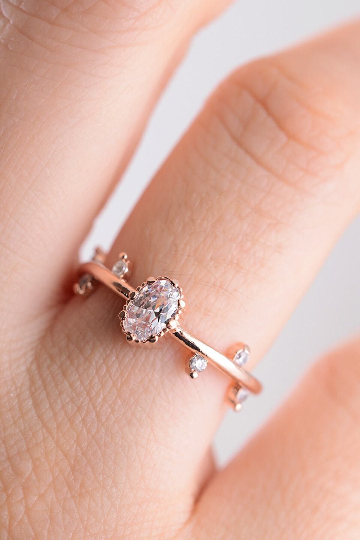 Woman Pink 14k Rose Gold Izlanda Adjustable Measures Marriage Ring