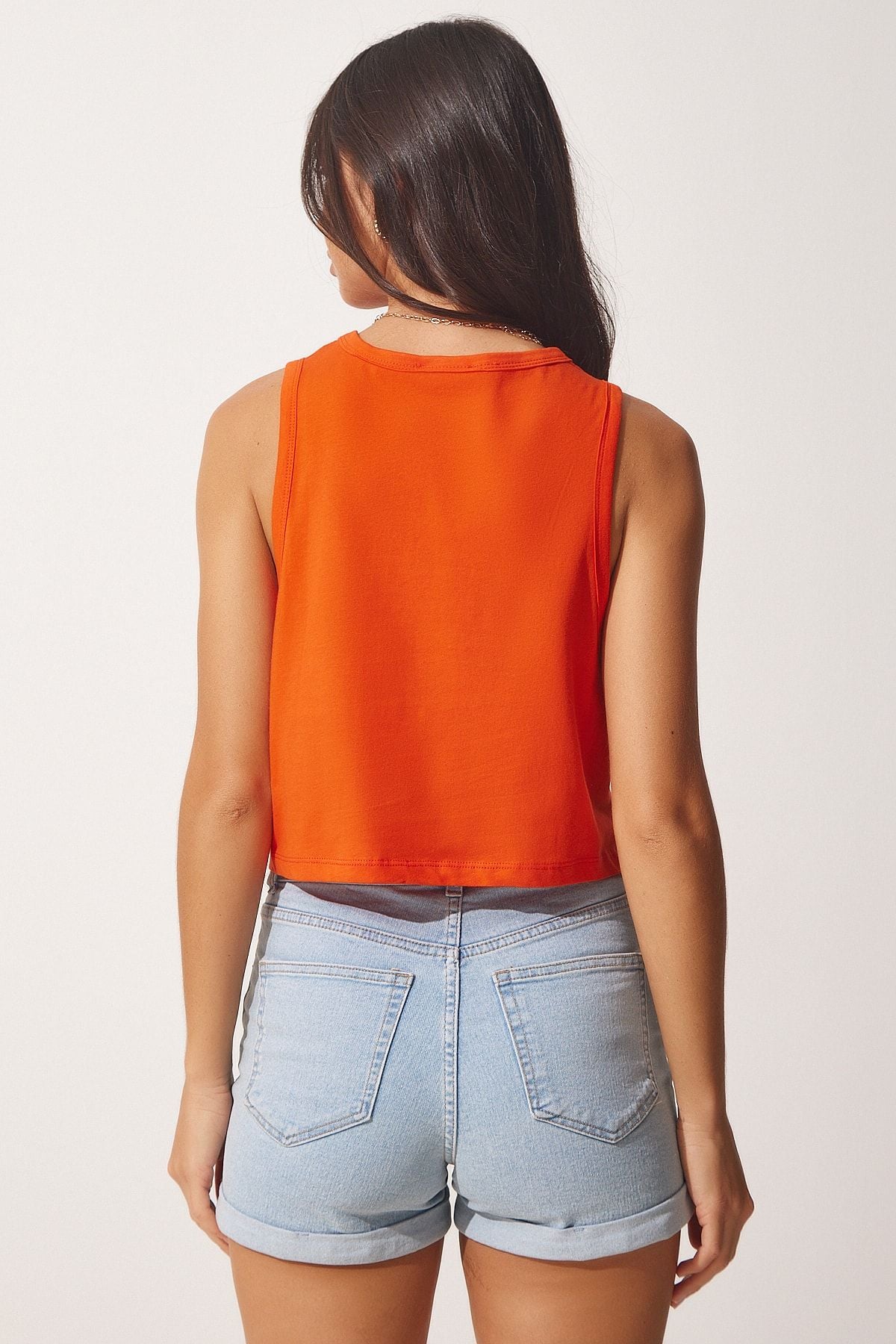 Women Oranj Cotton Weightlifting Crop T-Shirt UB00097