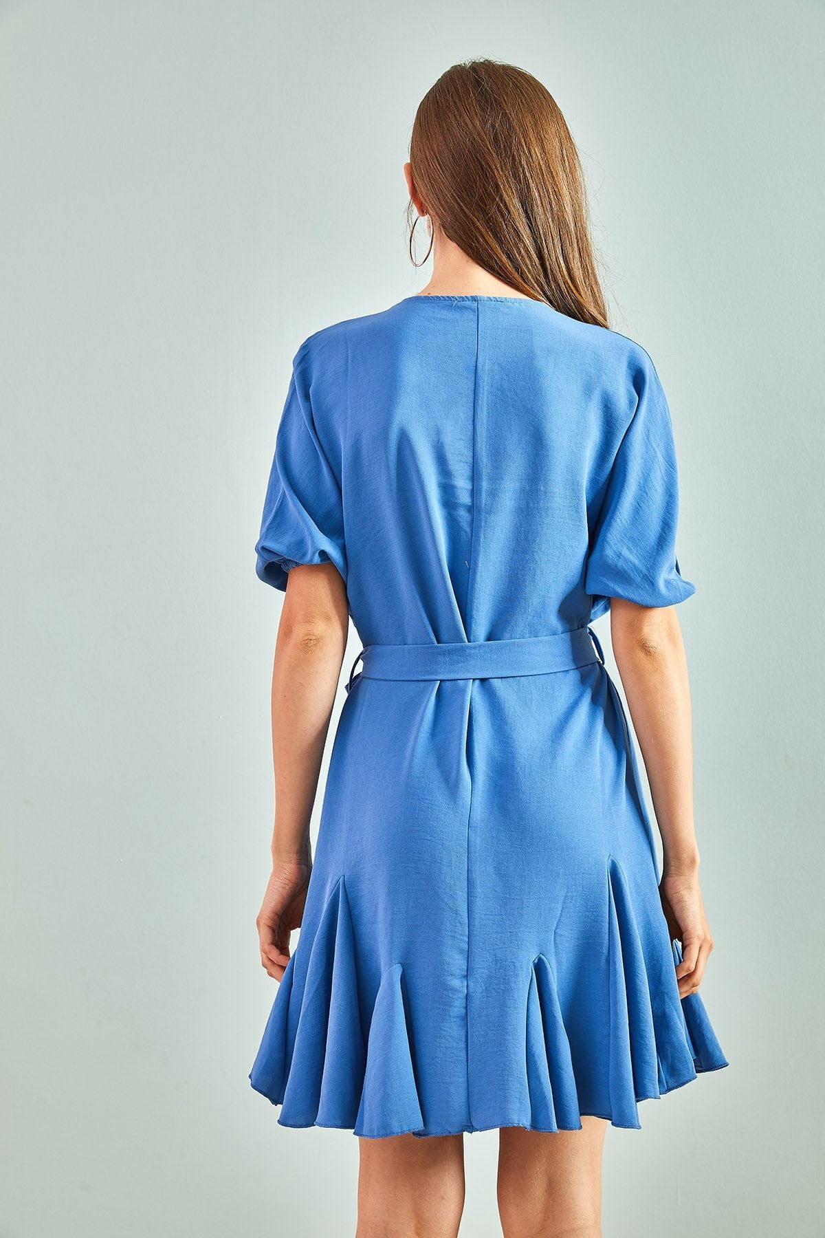 Female belt arm tirey ayrobin dress 5841
