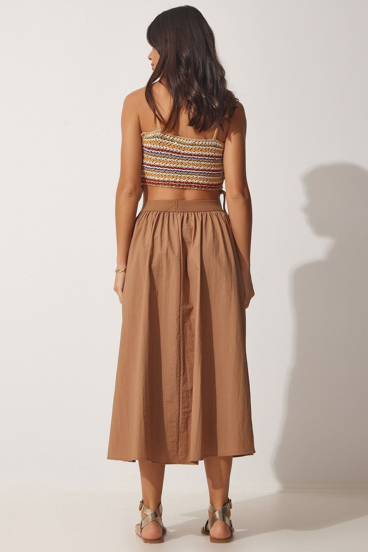 Female Biscuit Balloon Parachute Midi Skirt UL00008