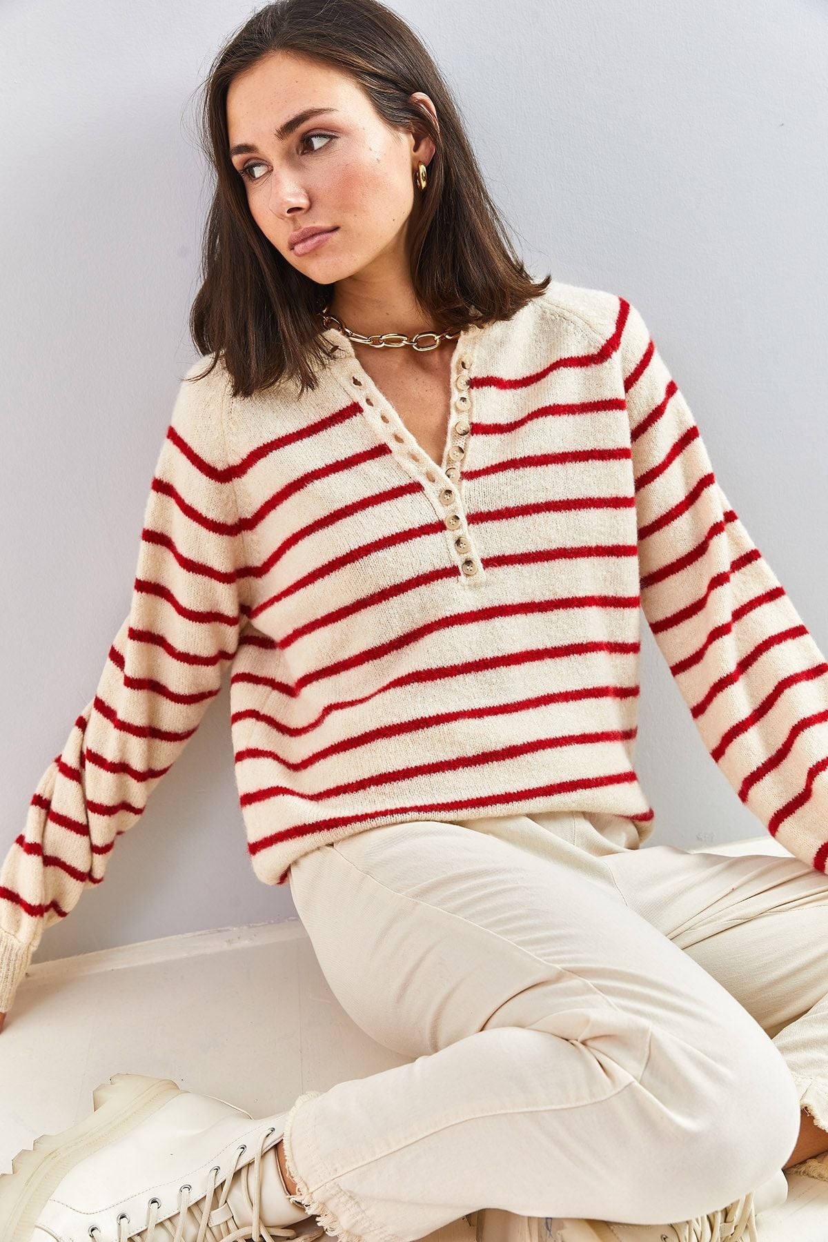 FISHER FISHER BROKER striped knitwear sweater