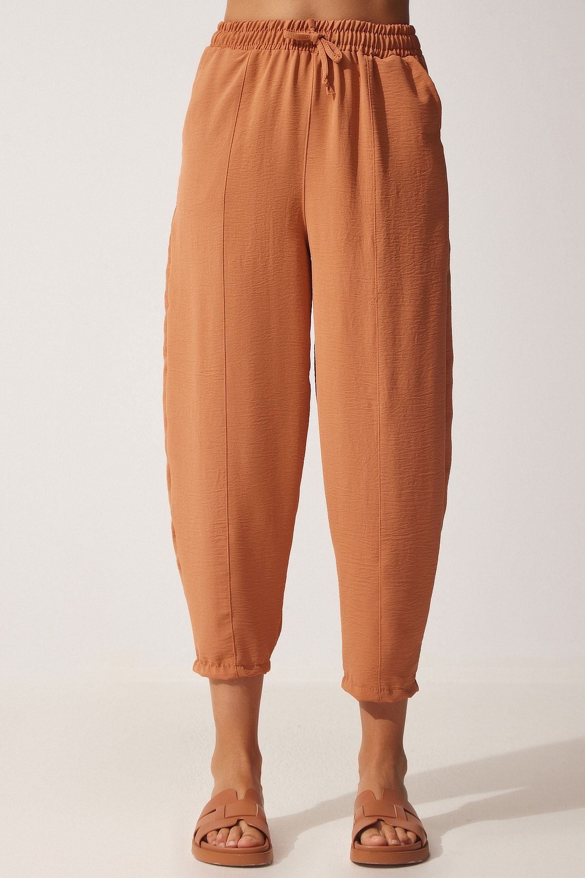 Woman Open Tile Linen Shalwar Pants CI00036