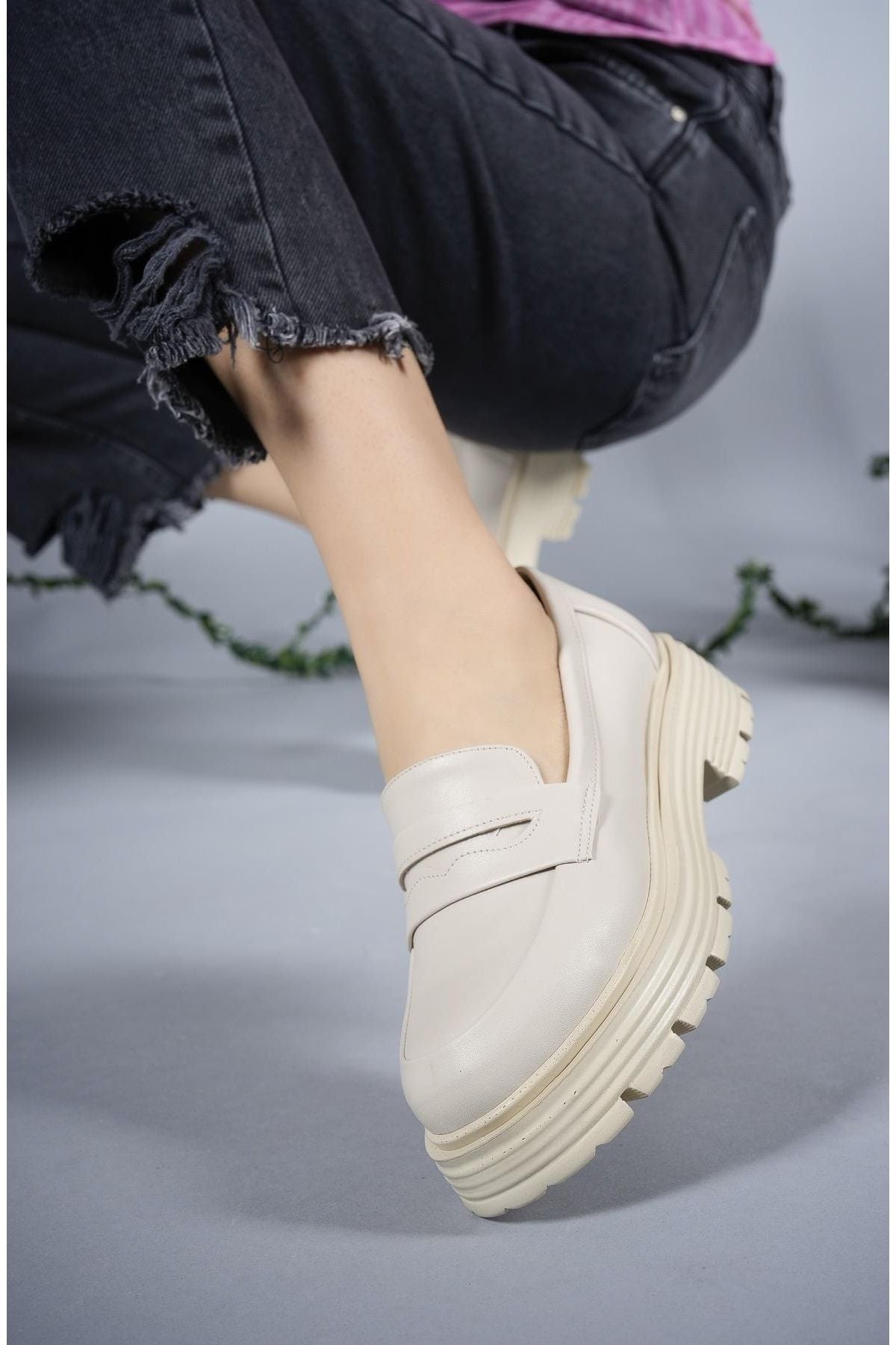 Woman Daily Loafer Shoes 0012920 Beige Skin