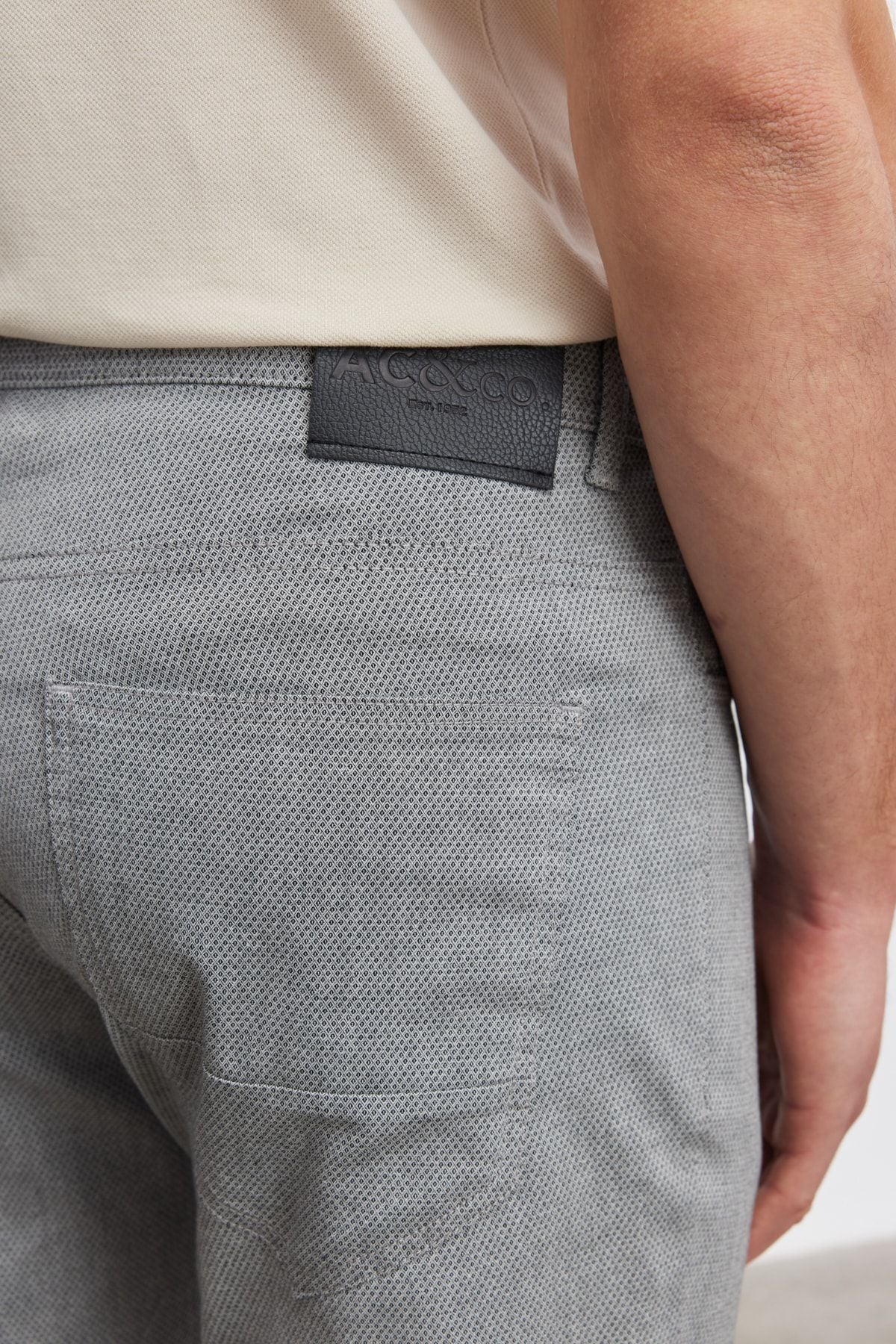 Men's black slim fit narrow cut 5 pocket cotton Amelor Flexible Pants