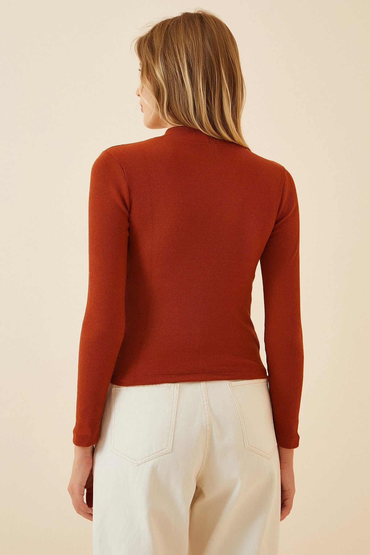Female Tile Fisherman Collar Vumor Knitting Blouse GT00054