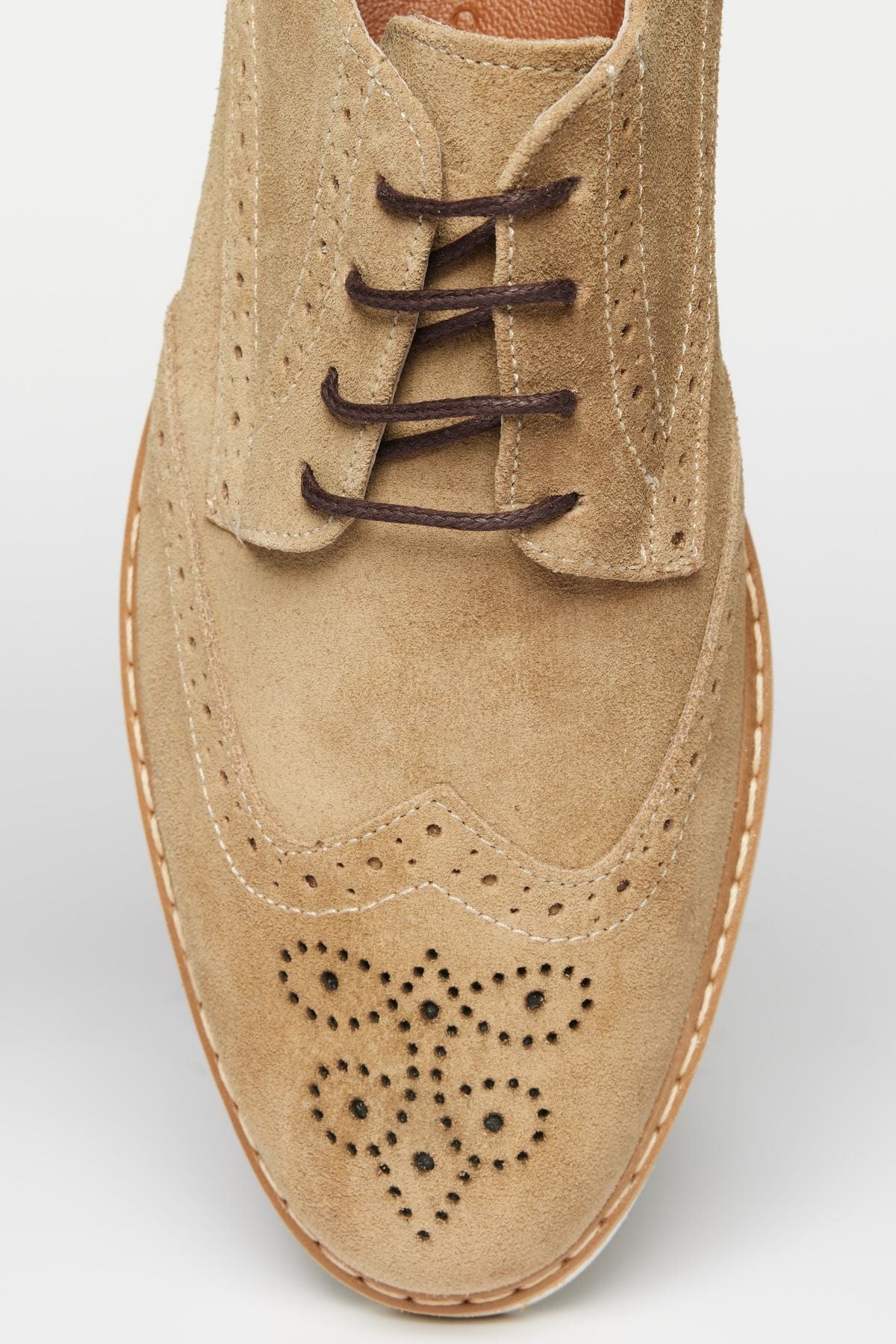Men's Beige 100 %Leather Casual Shoes