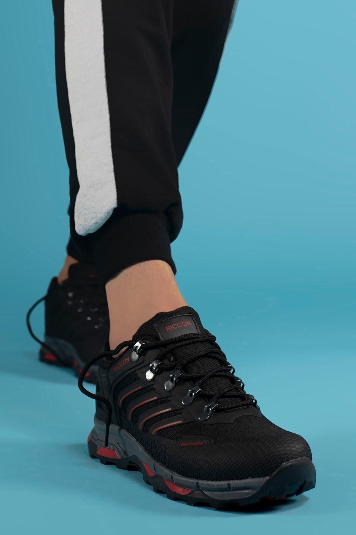 Siyah Kırmızı Unisex 3d Rubber Trekking Ayakkabı 00128060