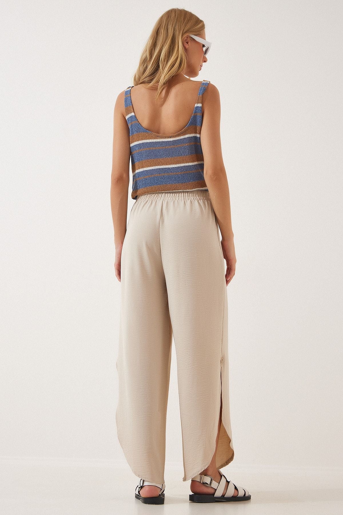 Women's Side Slip Slit Ayrobin Shalwar Pants de00001